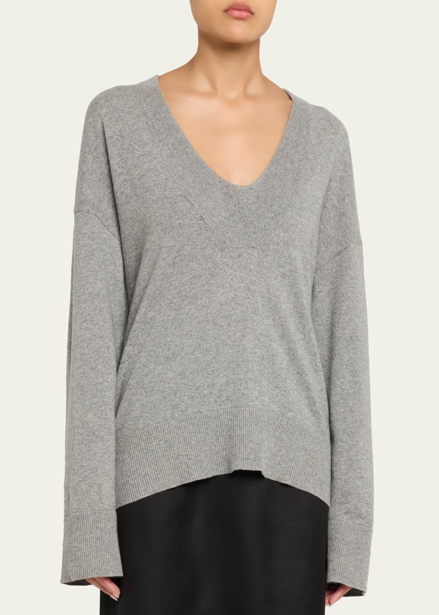 Brandon Maxwell Rivers V-Neck Cashmere Sweater - Bergdorf Goodman