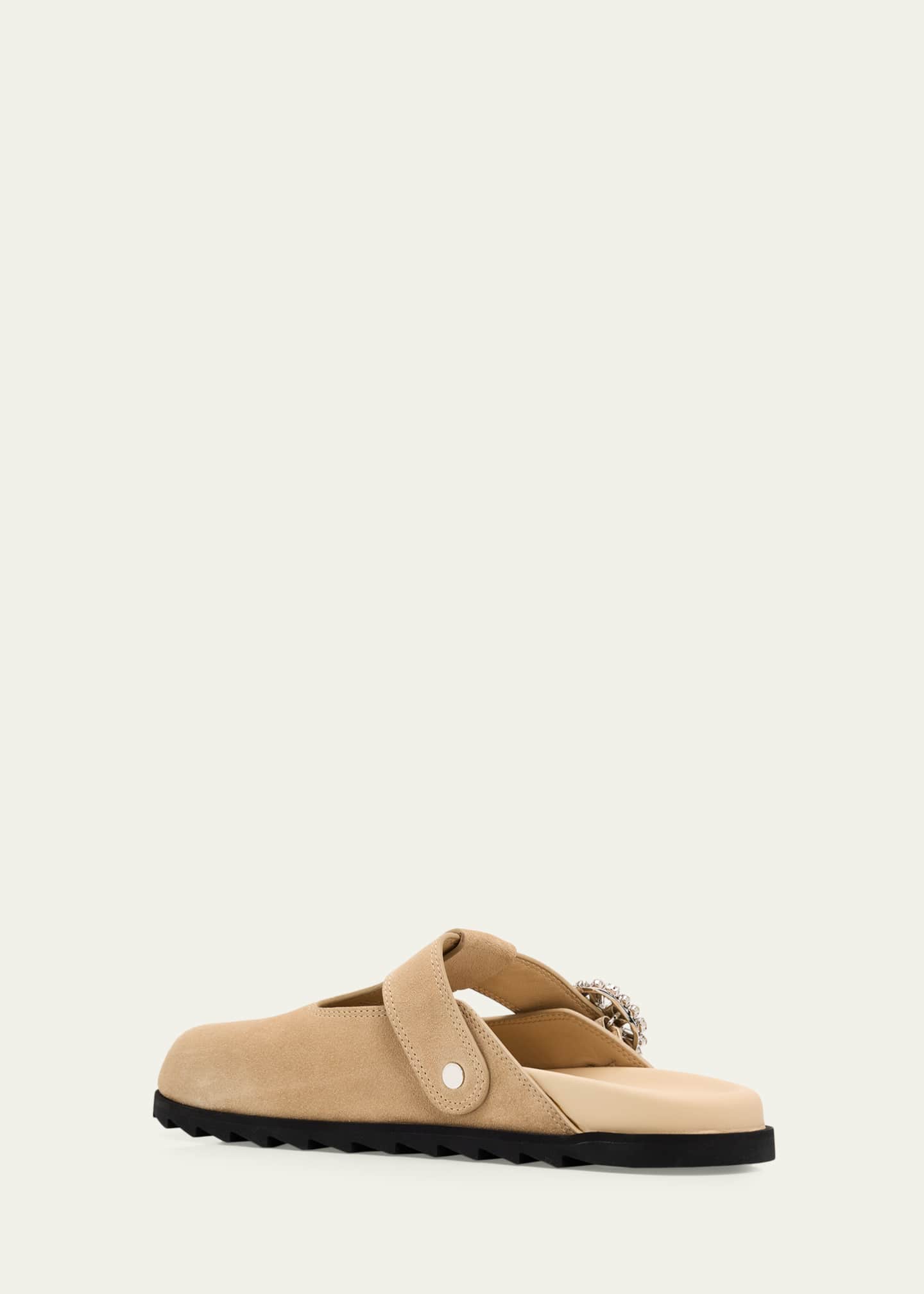 Roger Vivier Slidy Viv Suede T-Strap Mules - Bergdorf Goodman