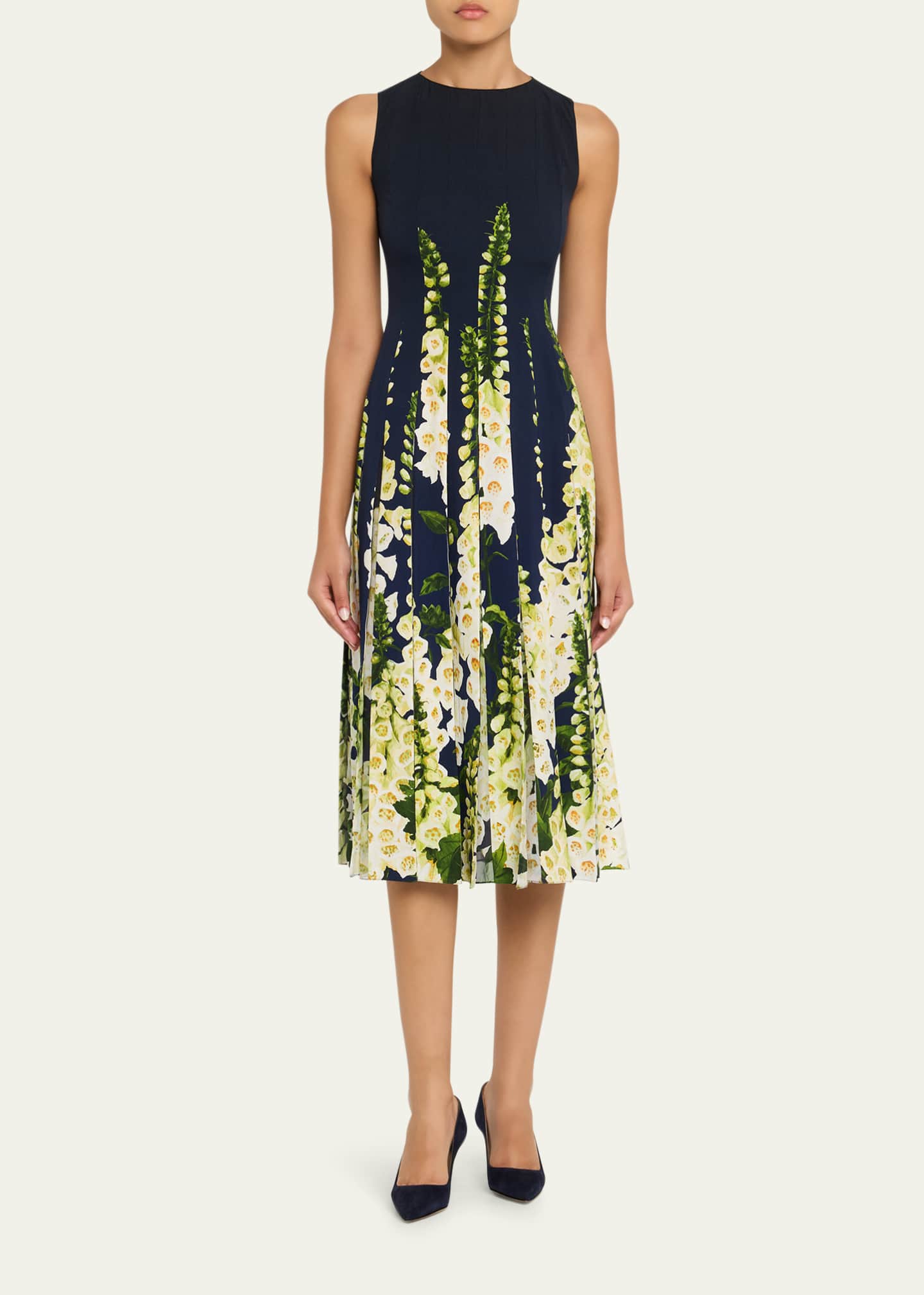 open lace back dress Fianna Pleated Midi Dress - Noir Black Satin A-Line Dress main image 1