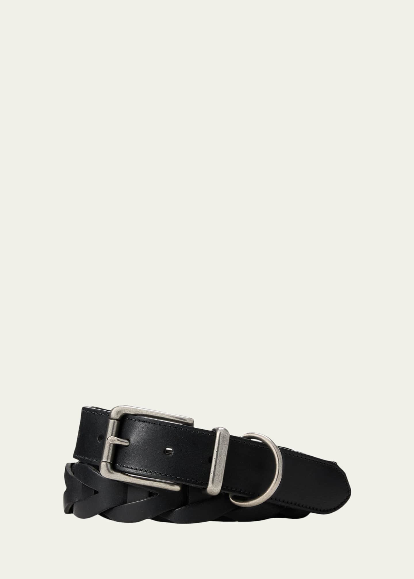 Ralph Lauren Purple Label Men's Woven Leather Belt - Bergdorf Goodman