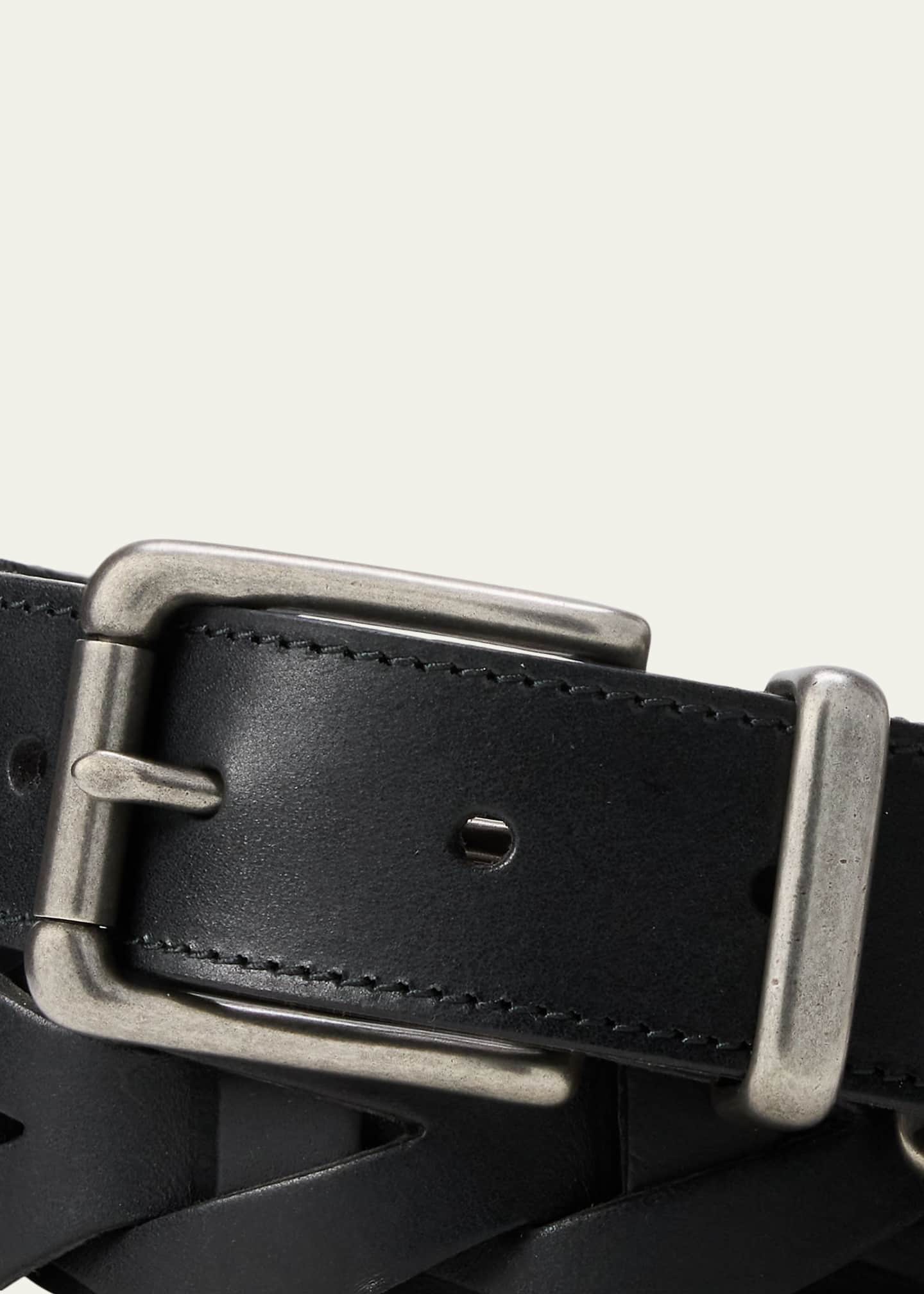 Ralph Lauren Purple Label Men's Woven Leather Belt - Bergdorf Goodman