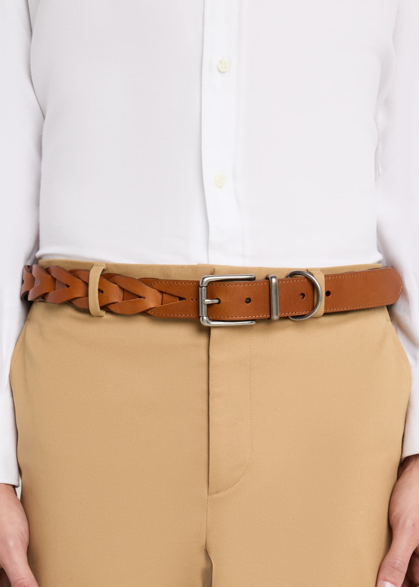 Ralph Lauren Purple Label Men's Woven Leather Belt - Bergdorf Goodman