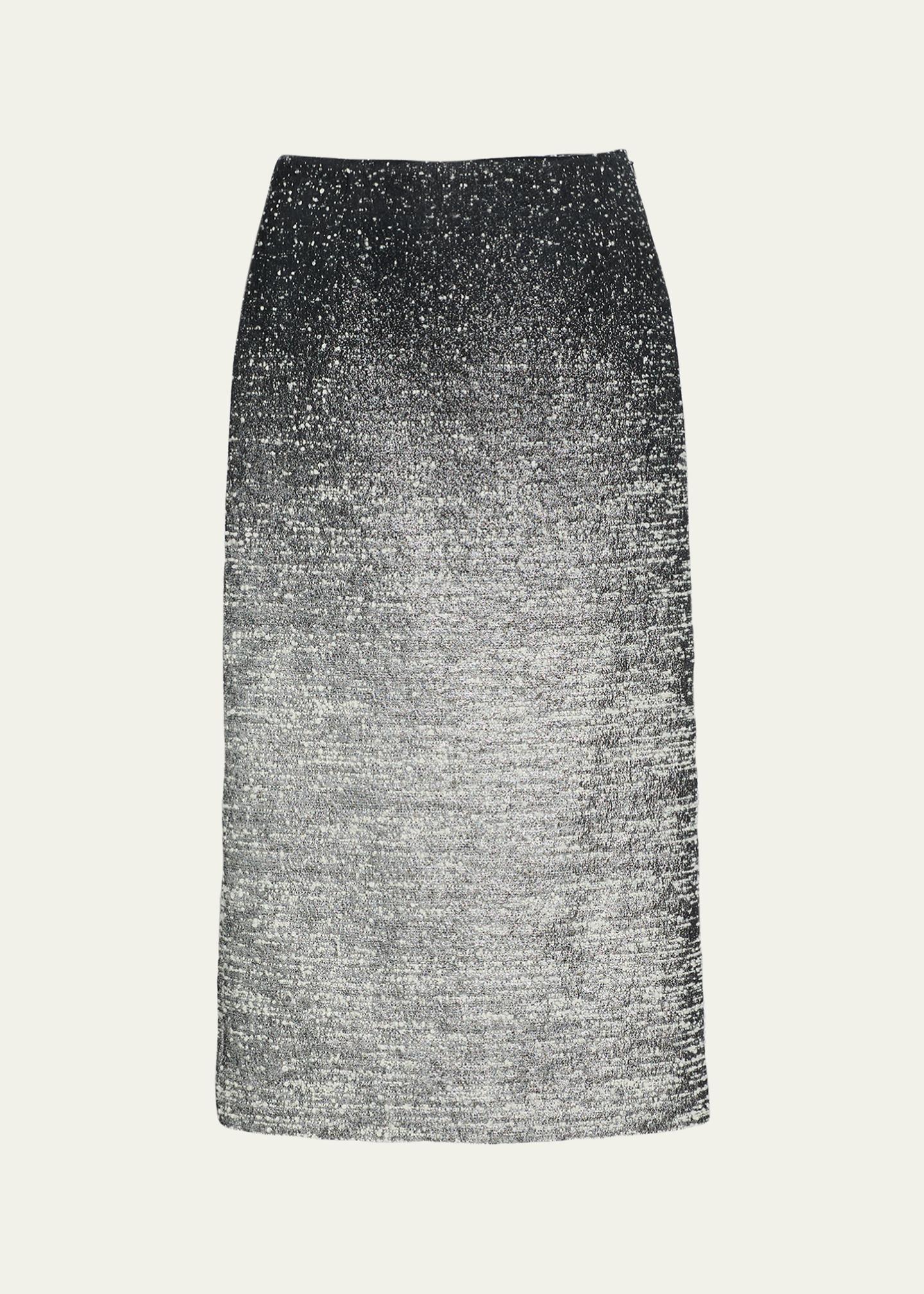 Robe Midi Oscar De La Renta Boucle Soie Tweed Jacquard Taille 2-4 - Neuf Avec étiquette - Ivoire/marine