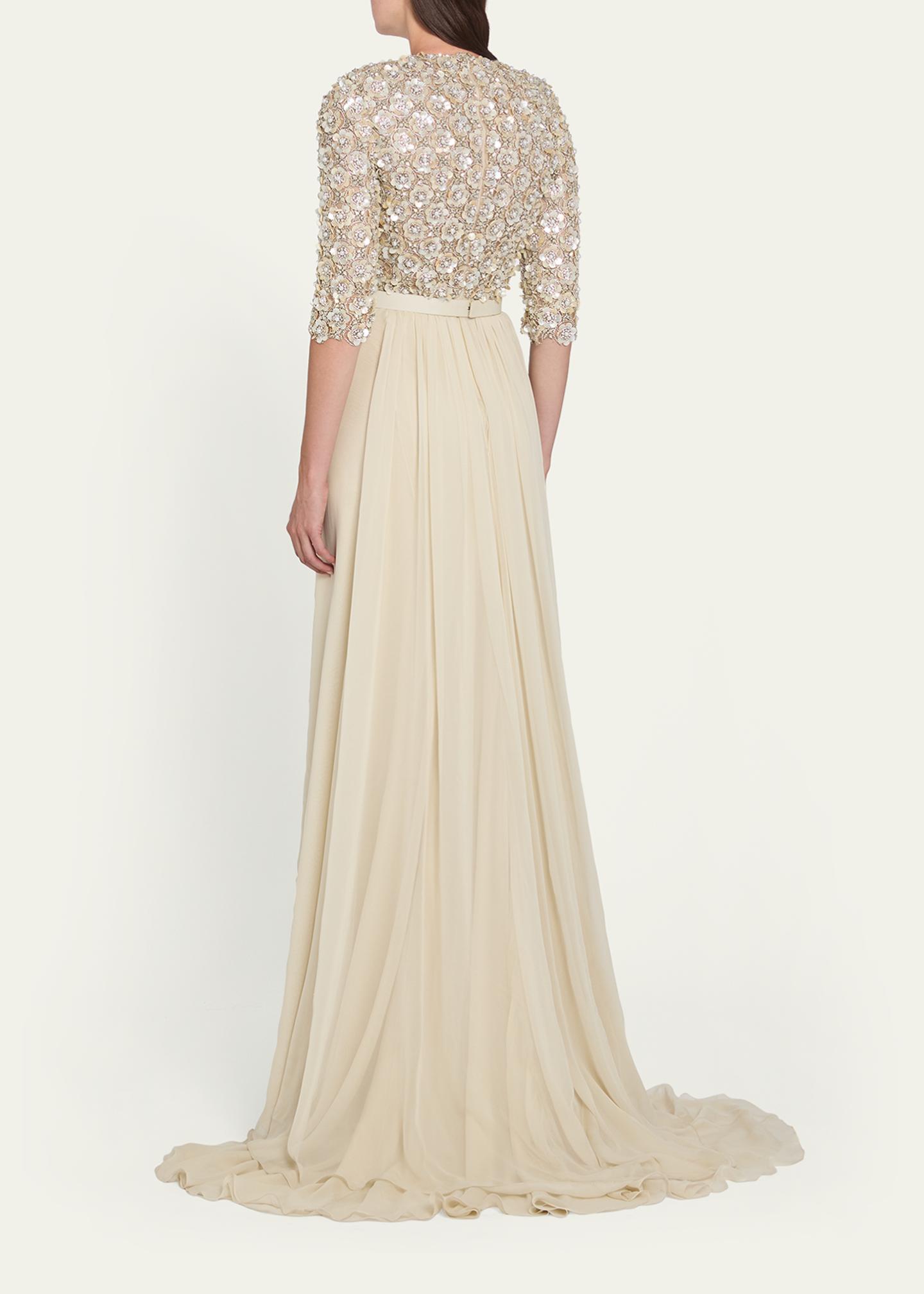 oscar de la renta evening dresses White Strapless Gown with Ornamentation Resort 2010 the design brings sculptural elegance and playful charm to every detail. 1997 Oscar de la Renta