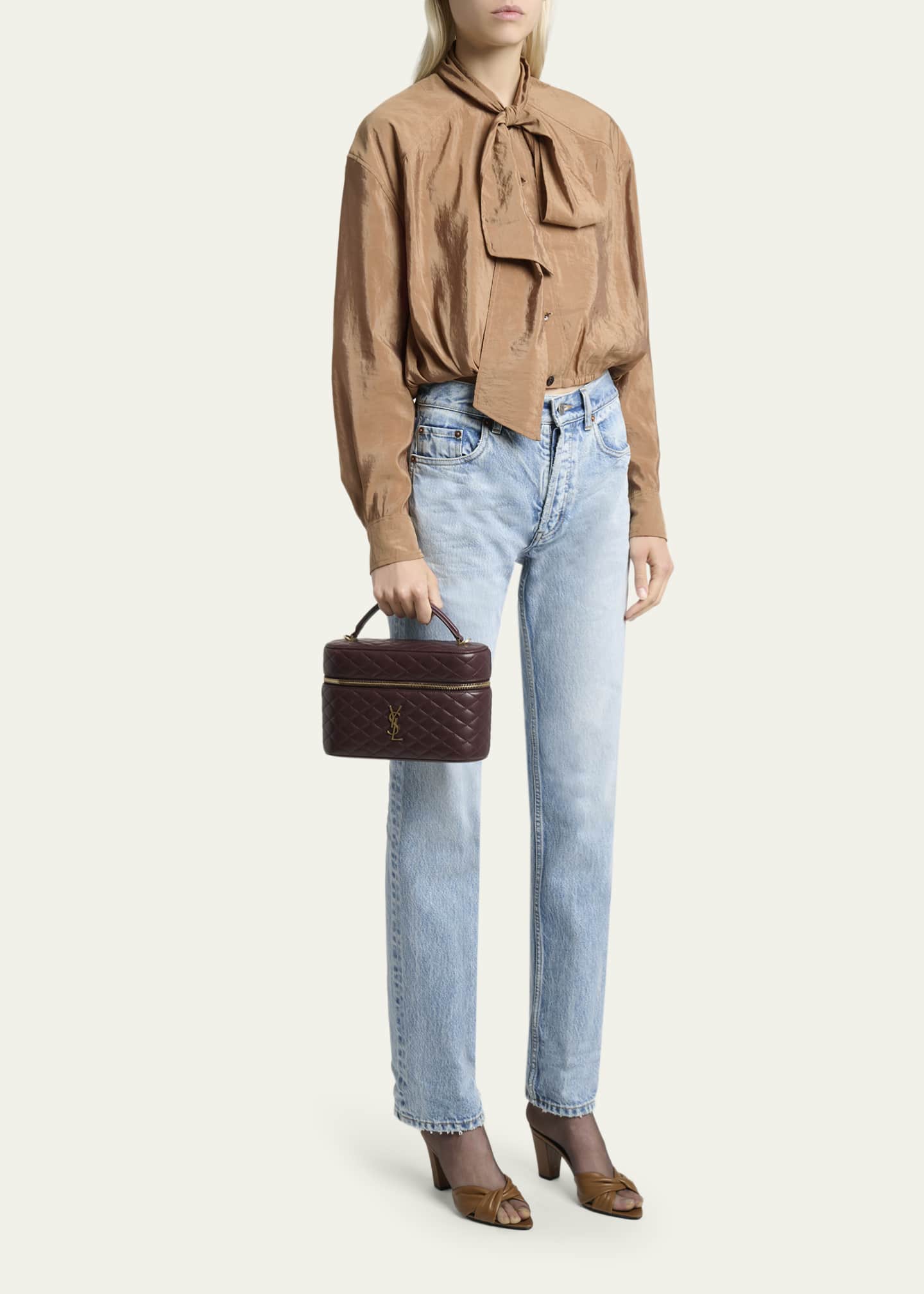 Saint Laurent Gaby Large YSL Vanity Bag in Quilted Leather