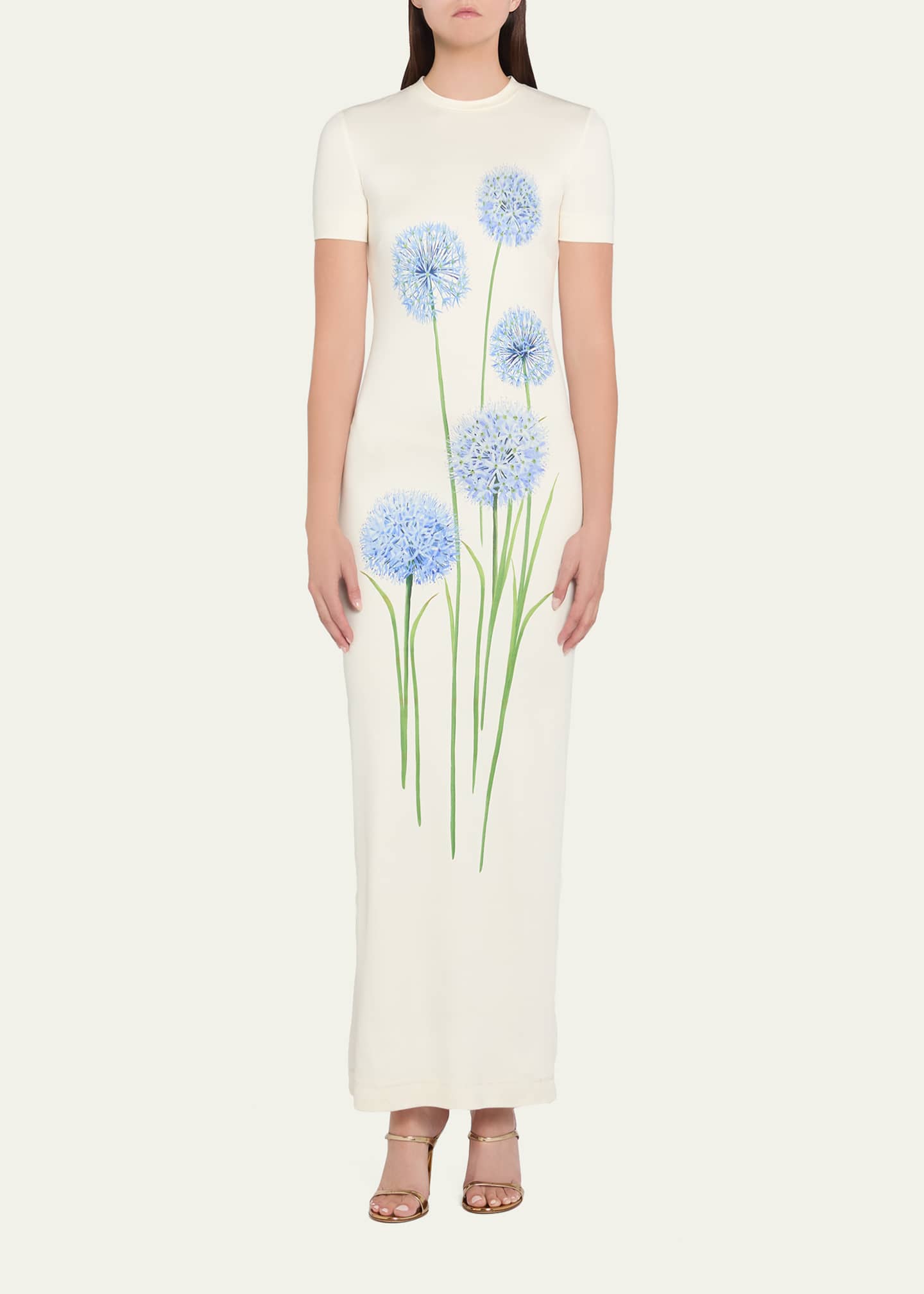 Oscar de la Renta Short-Sleeve Allium Print Jersey Maxi Dress - Bergdorf  Goodman