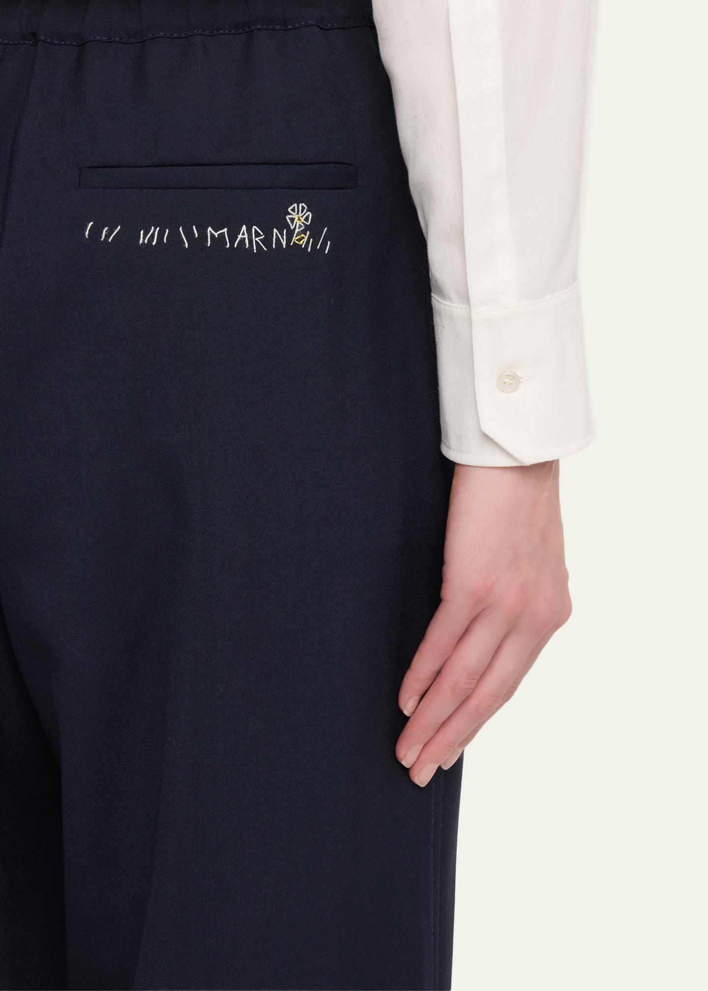 Marni Wool Twill Tapered-Leg Ankle Trousers - Bergdorf Goodman
