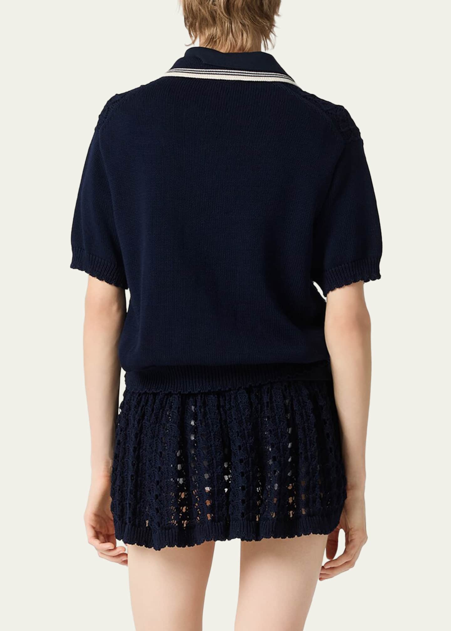 Miu Miu Crochet Knit Drawstring Mini Skirt - Bergdorf Goodman
