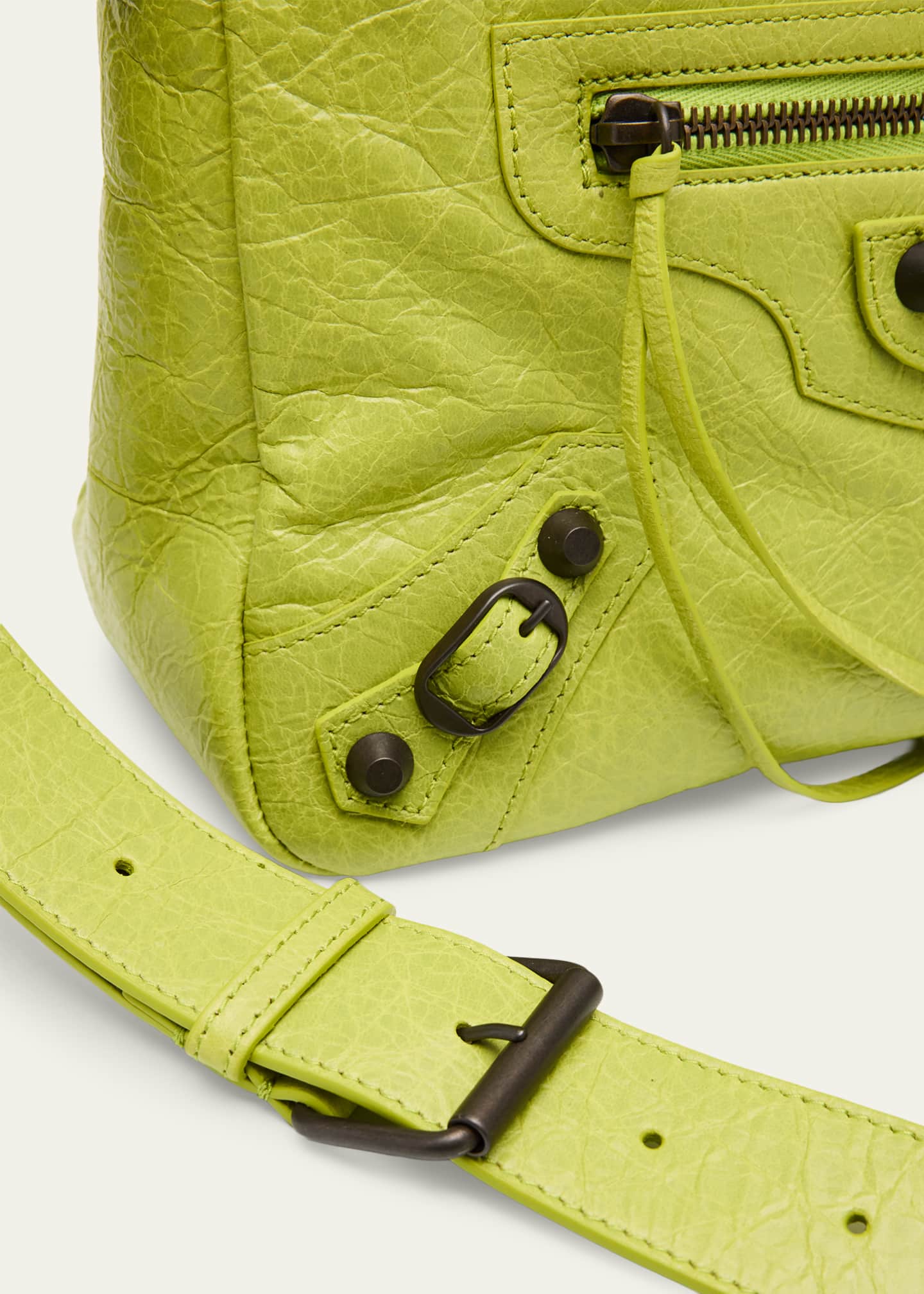 Balenciaga Men's Le City Moto Leather Shoulder Bag - Bergdorf Goodman