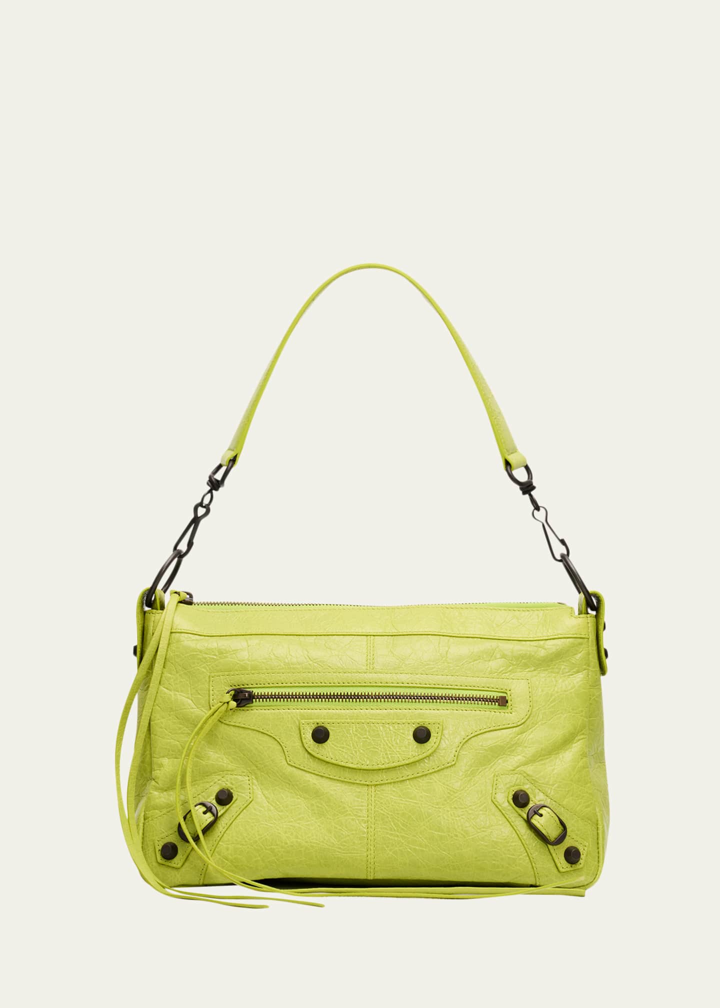 Balenciaga Men's Le City Moto Leather Shoulder Bag - Bergdorf Goodman