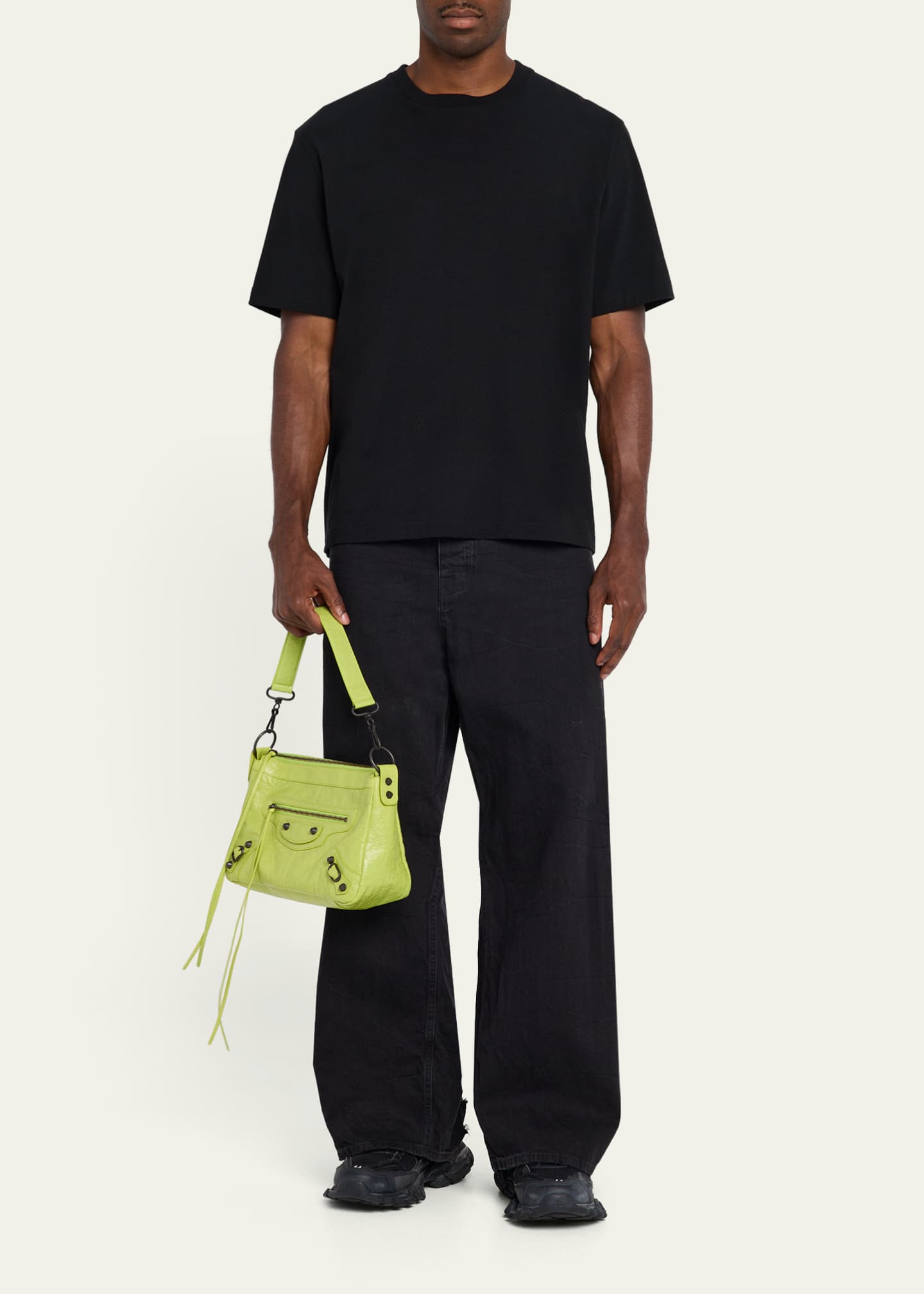 Balenciaga Men's Le City Moto Leather Shoulder Bag - Bergdorf Goodman