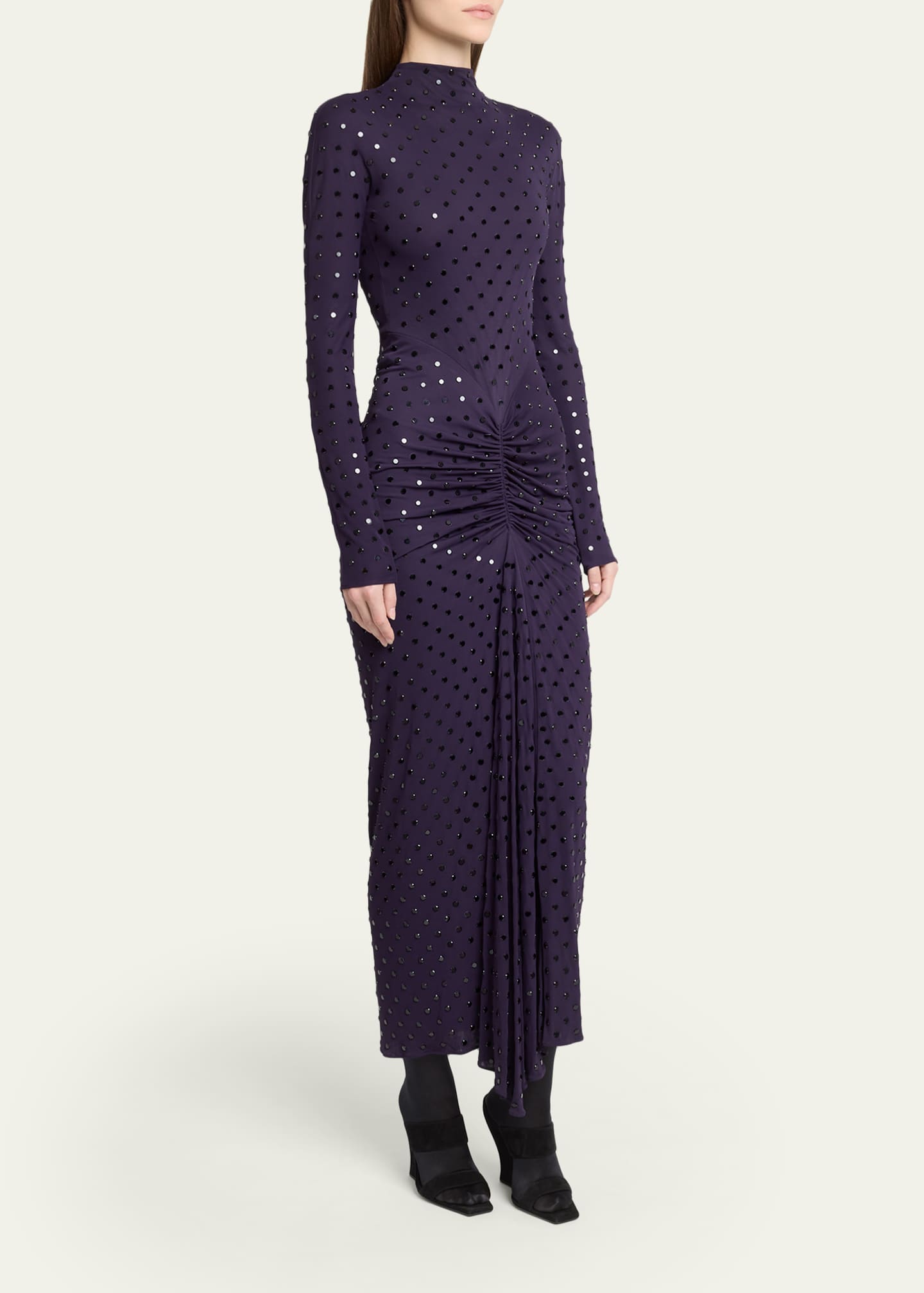 alaa ruched jersey maxi dress ALAA Soft Jersey Maxi Dress - Blue - Size 12
