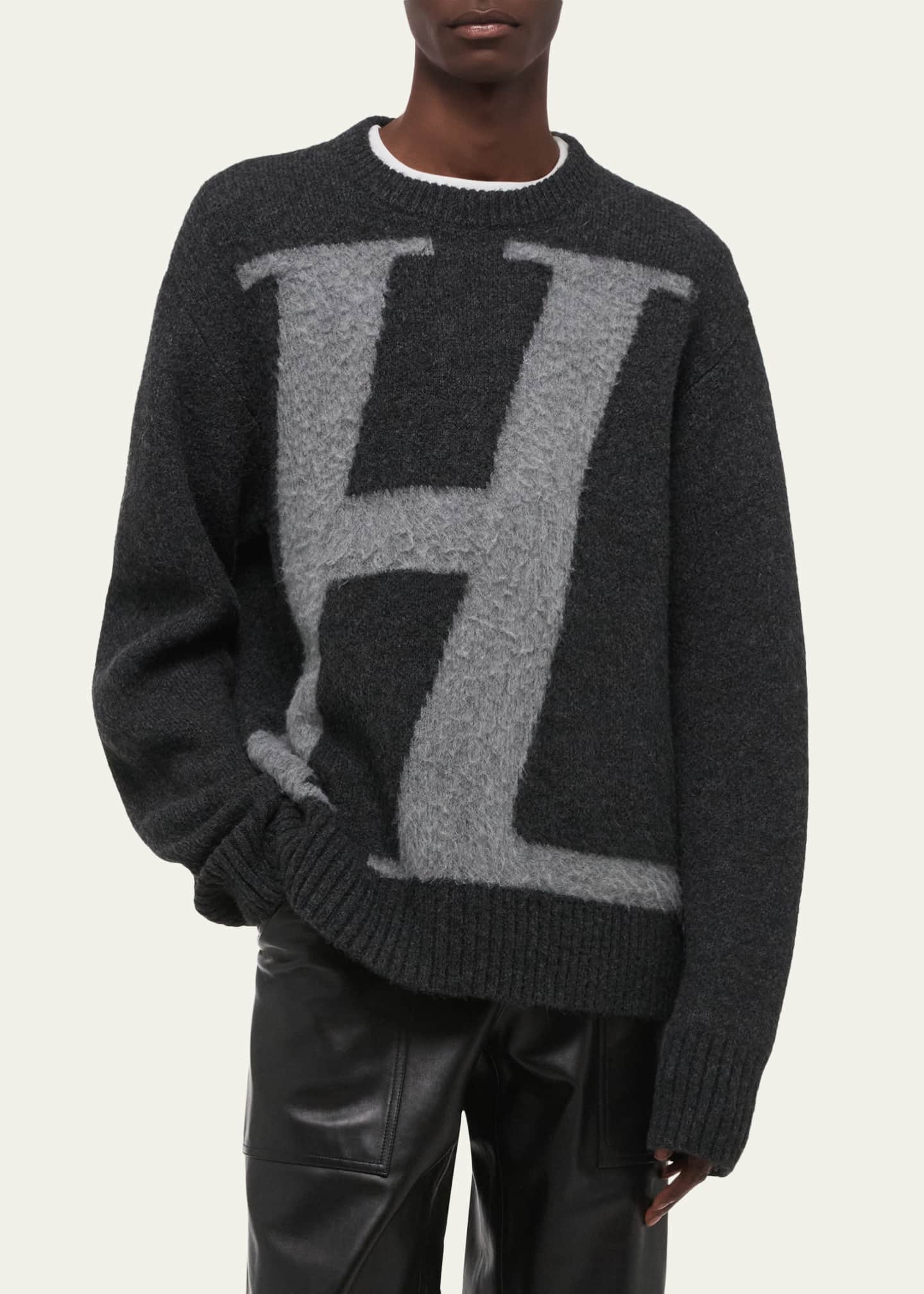 Helmut Lang Men's HL Logo Crewneck Sweater - Bergdorf Goodman