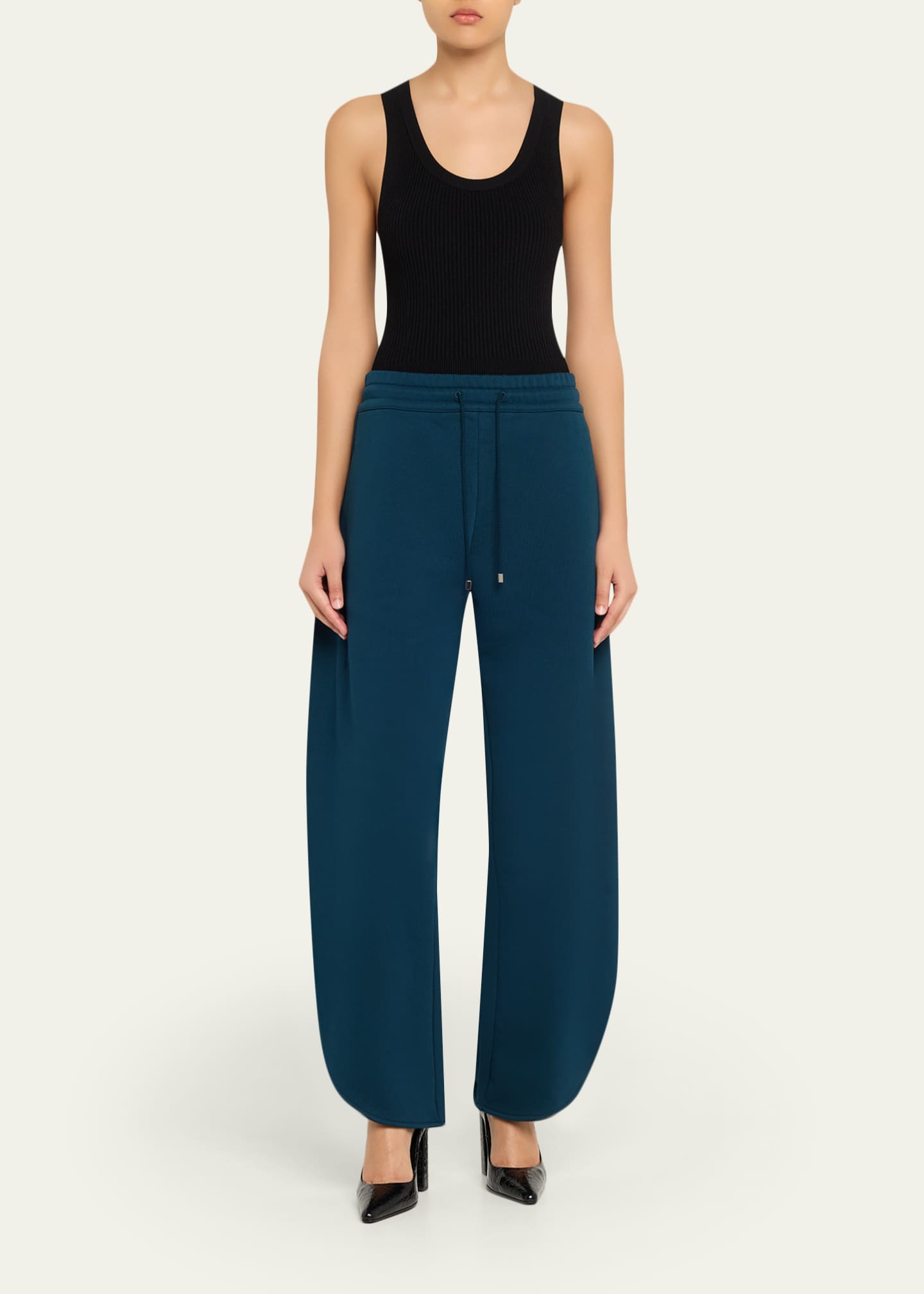 ALAIA High-Rise Wide-Leg Petal Joggers - Bergdorf Goodman