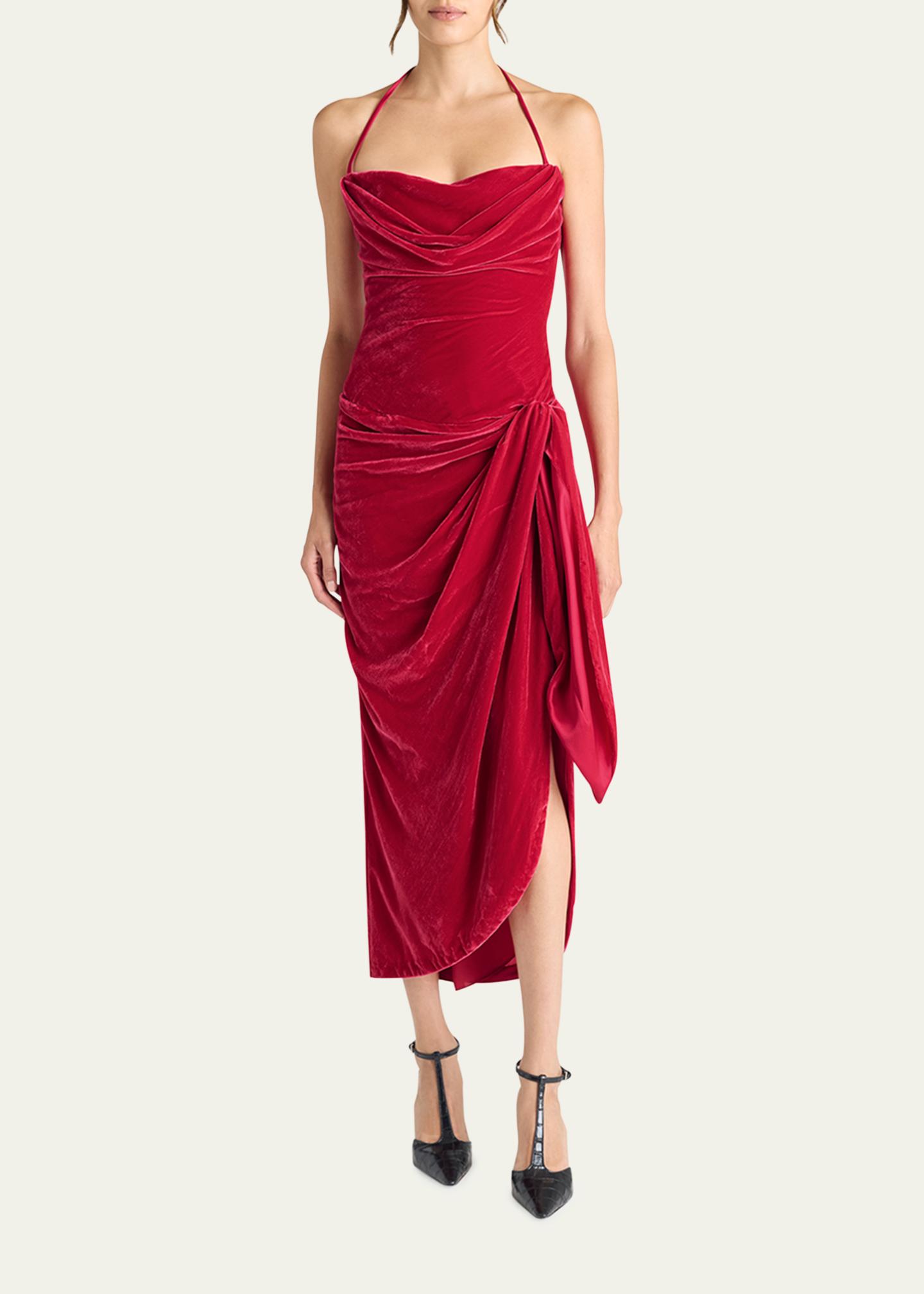 cinq a sept red dress Size 00 catching aesthetic and signature draping Cinq à Sept Women's Enya