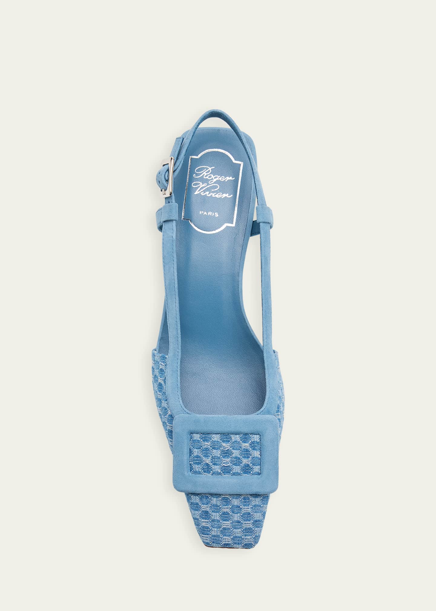 Roger Vivier 45mm Belle Vivier Denim Slingback Pumps - Bergdorf