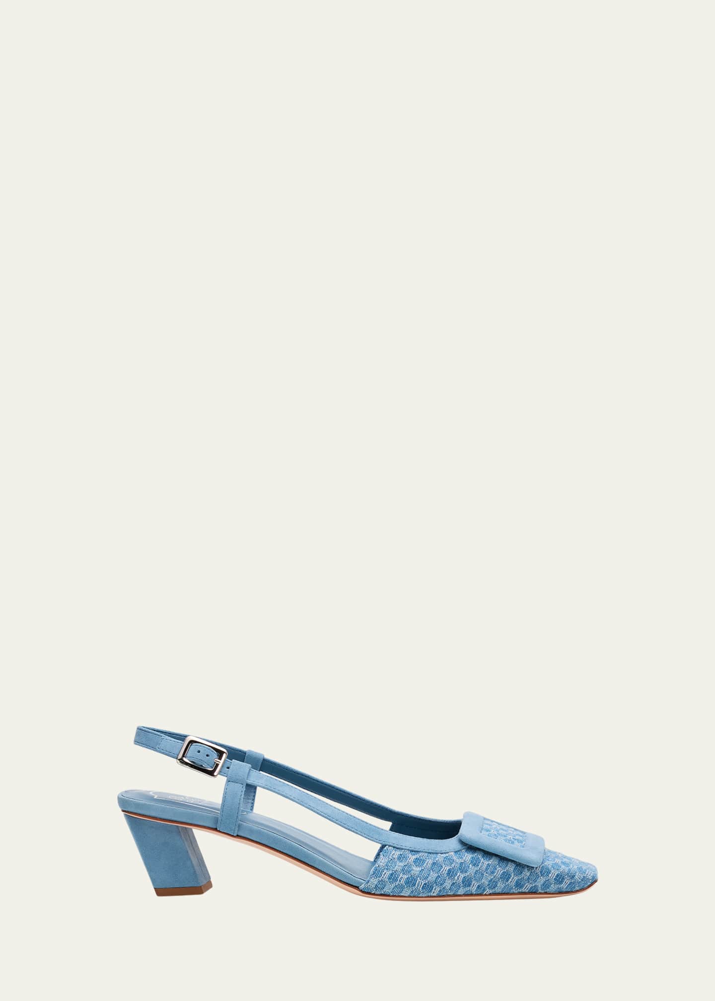 Roger Vivier 45mm Belle Vivier Denim Slingback Pumps - Bergdorf
