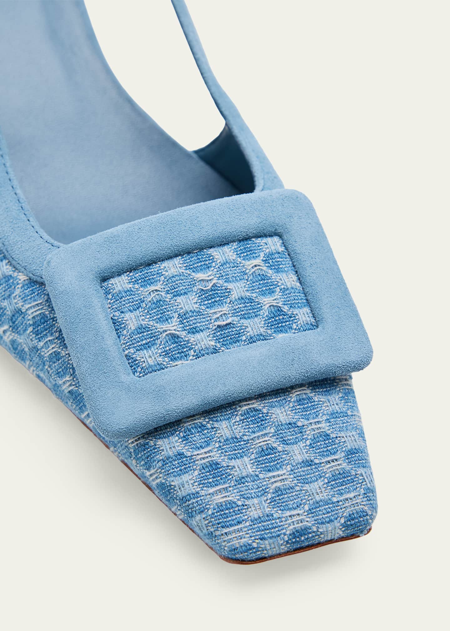 Roger Vivier 45mm Belle Vivier Denim Slingback Pumps - Bergdorf