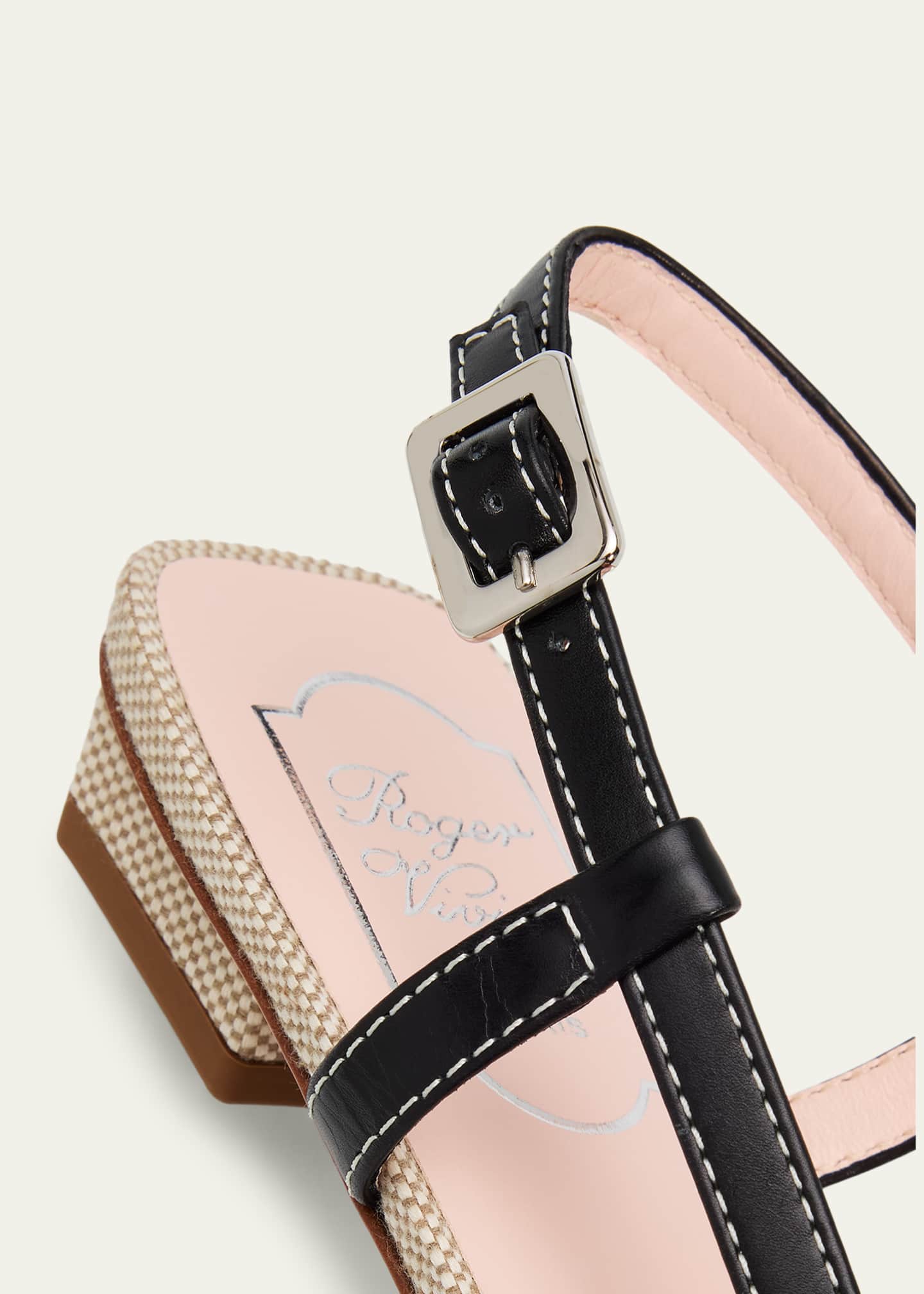Roger Vivier Belle Vivier Canvas Slingback Ballerina Flats