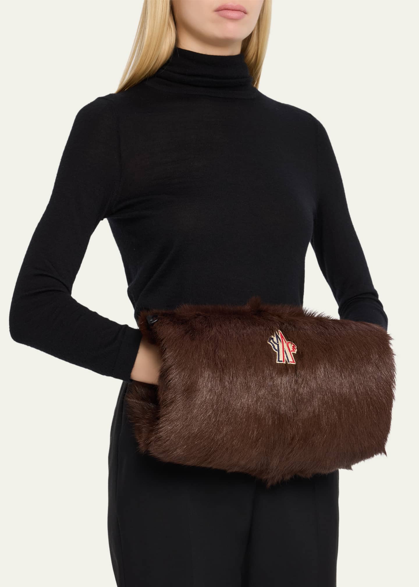 Moncler Goat Shearling Handwarmer with Strap - Bergdorf Goodman