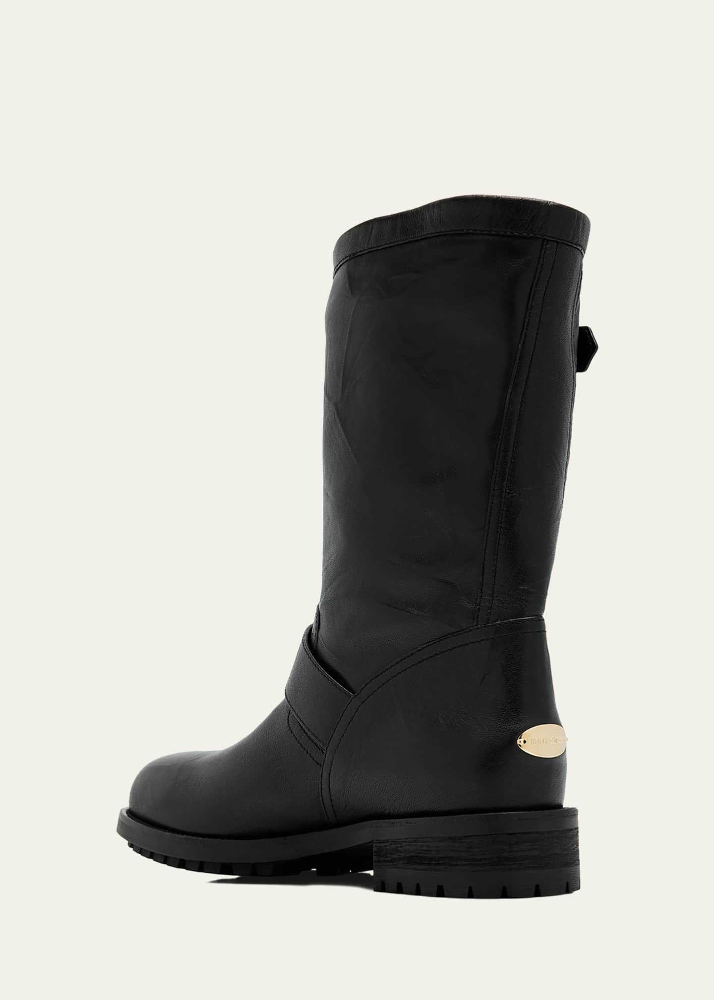 jimmy choo 43 エンジニアブーツ archive カーブレザー 本革 Jimmy Choo Biker Mid Leather Mid-Calf Boots - Bergdorf Goodman