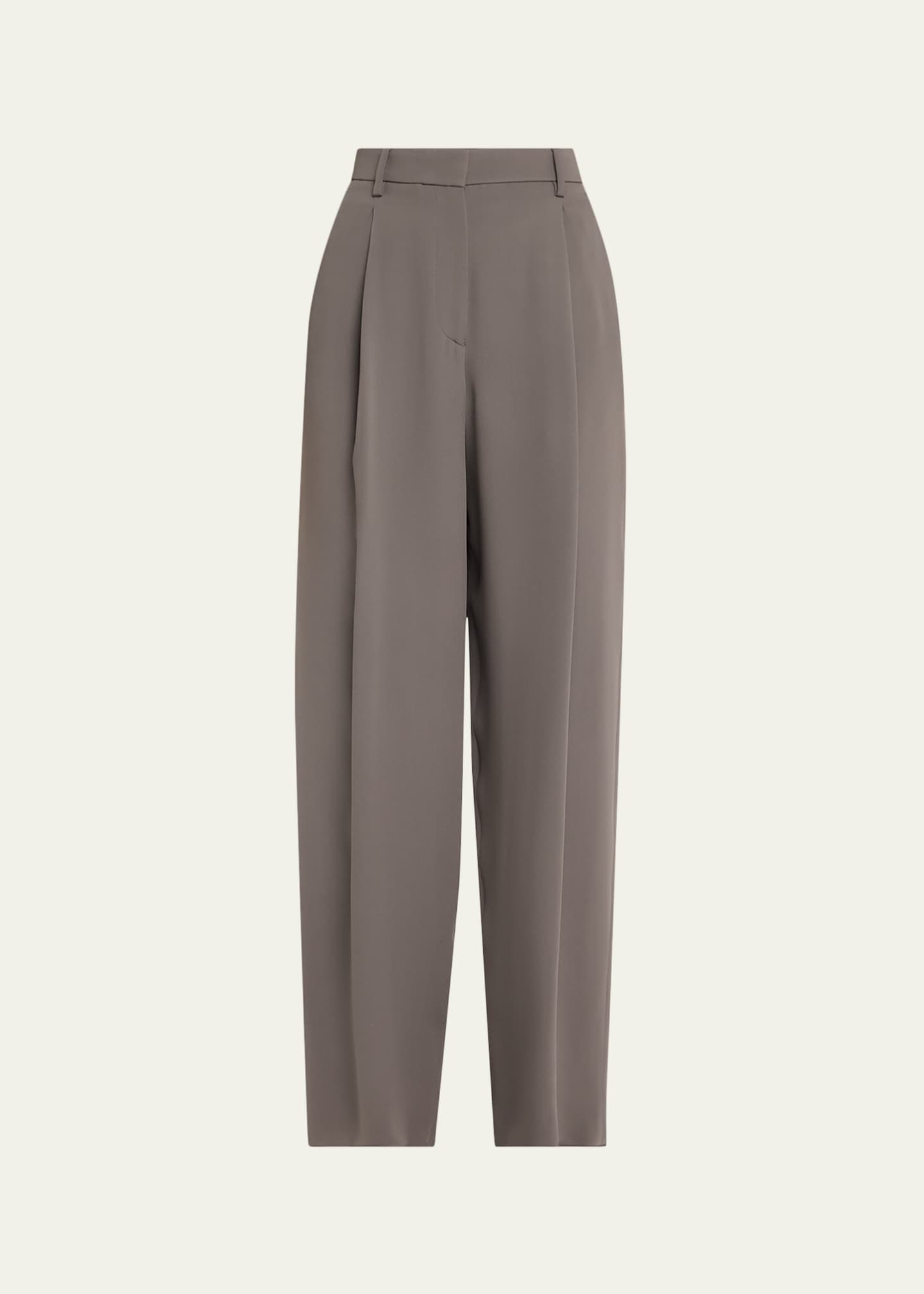 Giorgio Armani Washed Silk Pleated Trousers - Bergdorf Goodman