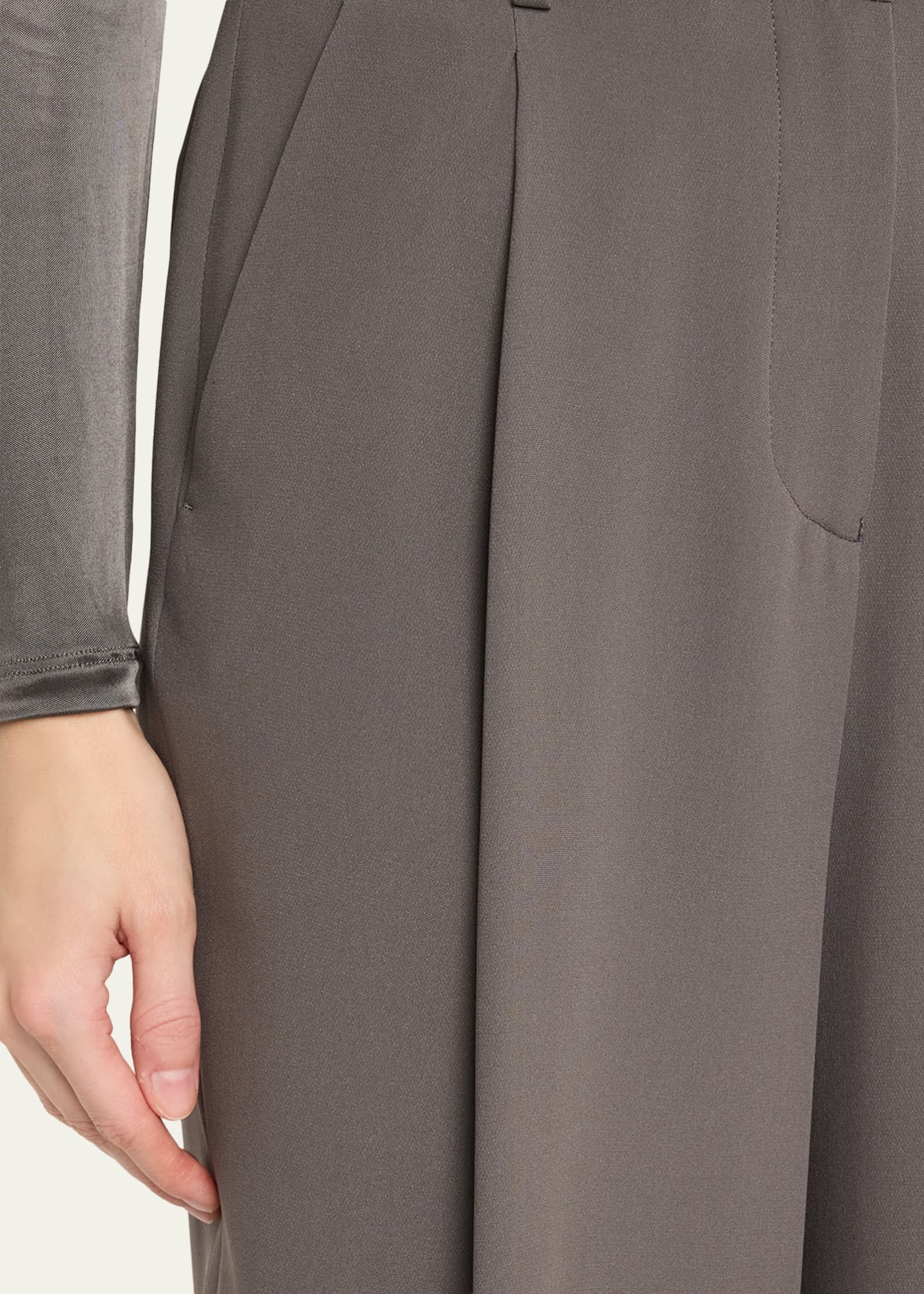 Giorgio Armani Washed Silk Pleated Trousers - Bergdorf Goodman