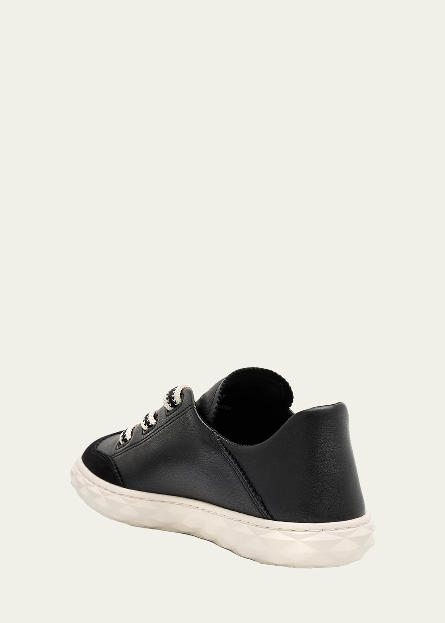 Jimmy Choo Diamond Light Flex Mixed Leather Low-Top Sneakers