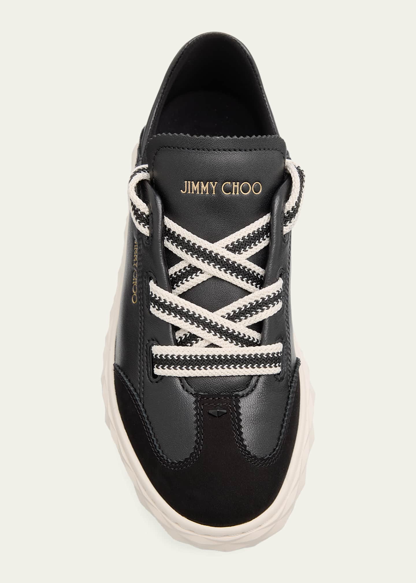 Jimmy Choo Diamond Light Flex Mixed Leather Low-Top Sneakers
