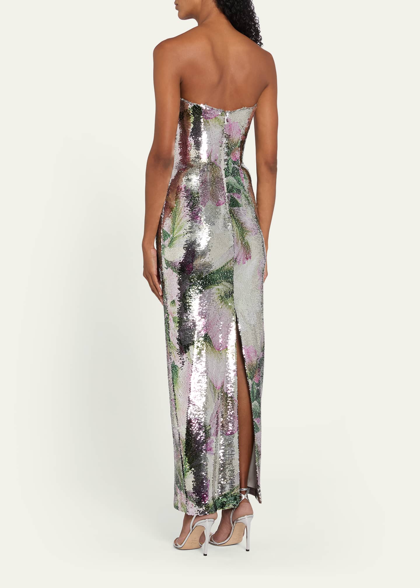 ml monique lhuillier amelia floral strapless corset maxi dress Amelia Floral Strapless Corset Maxi Dress  On Sale Now with Up to 52% Off