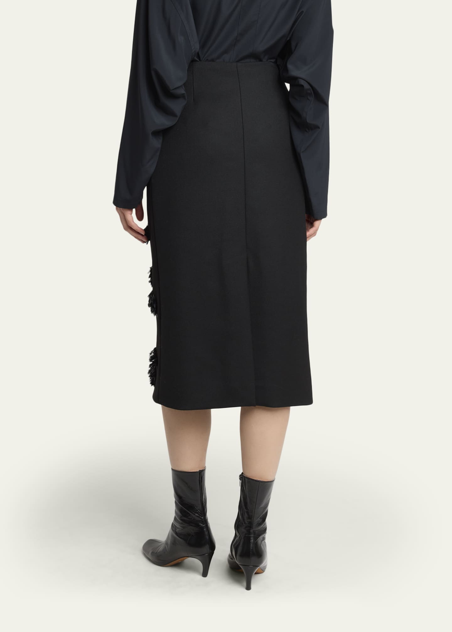 preloved購入　BLACK CREPE SKIRT Proenza Schouler Moira Embroidered Compact Crepe Skirt - Bergdorf