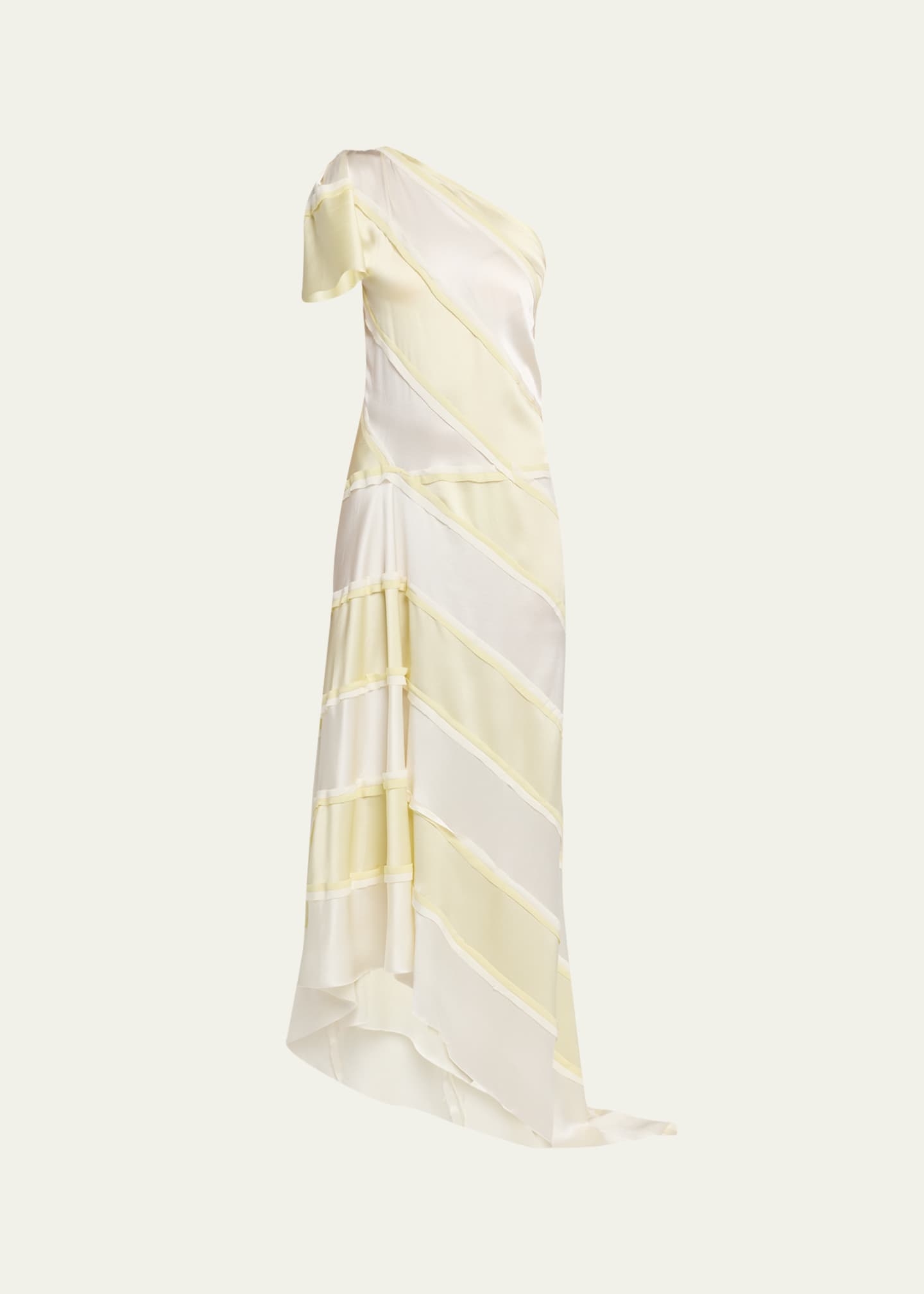 ZANKOV Striped Asymmetric Silk One-Shoulder Maxi Dress - Bergdorf Goodman