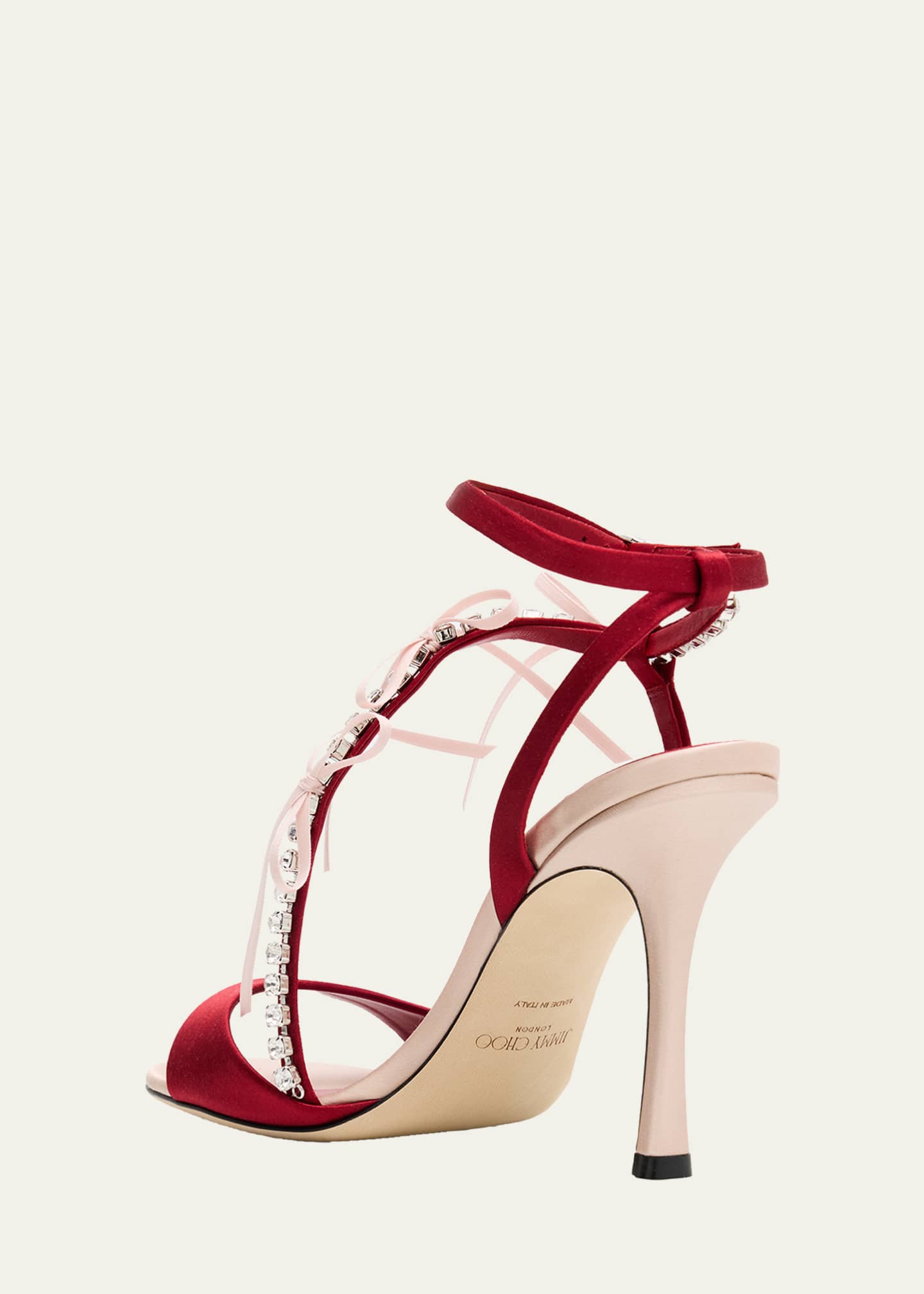 Jimmy Choo Lula 100 Satin & Crystal Sandals - Bergdorf Goodman