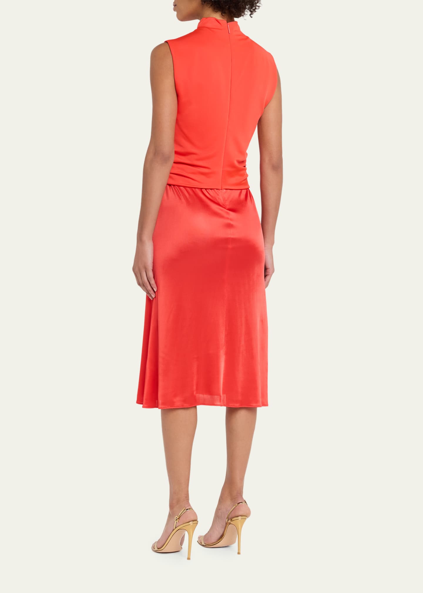 armani dress red Armani Emporio Dress Red Womens 46 (12) Twist Long Sleeve