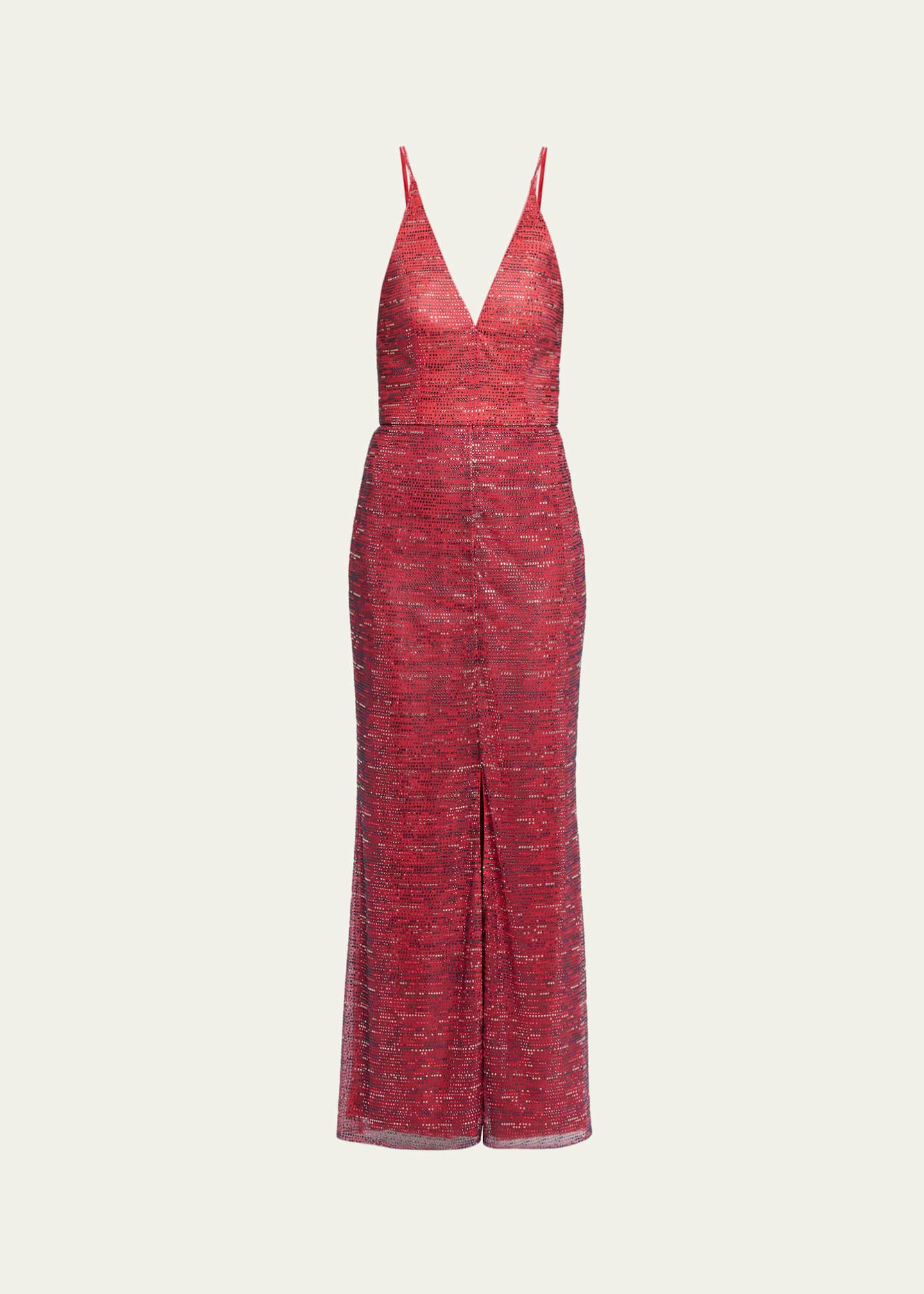 armani maxi dresses Giorgio Armani Backless Rhinestone Maxi Dress, MULTI, Women's, 40,