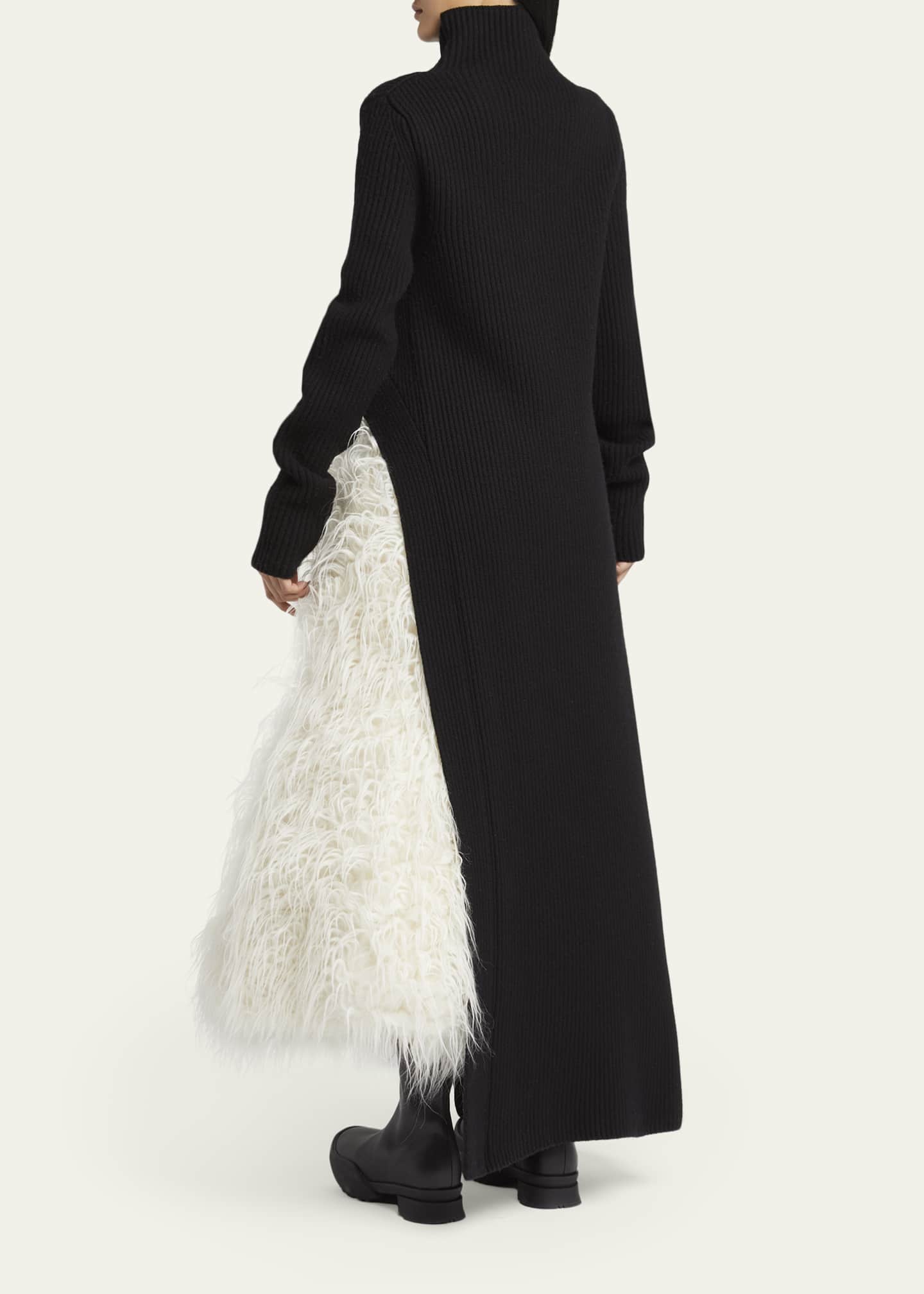 Moncler Genius x Jil Sander Asymmetric Wool Turtleneck Dress