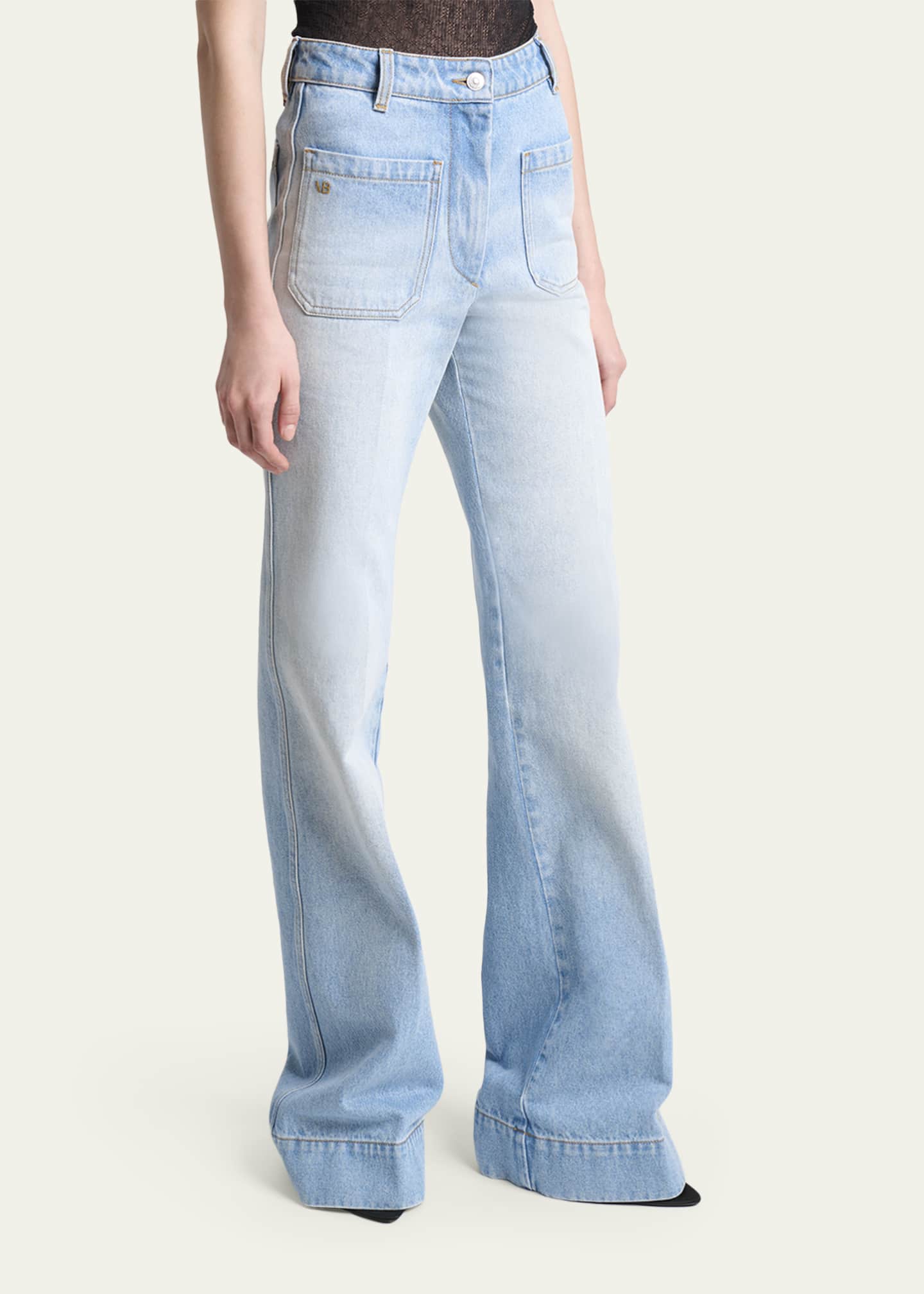 Victoria Beckham Alina Front Pocket Flare Jeans - Bergdorf Goodman