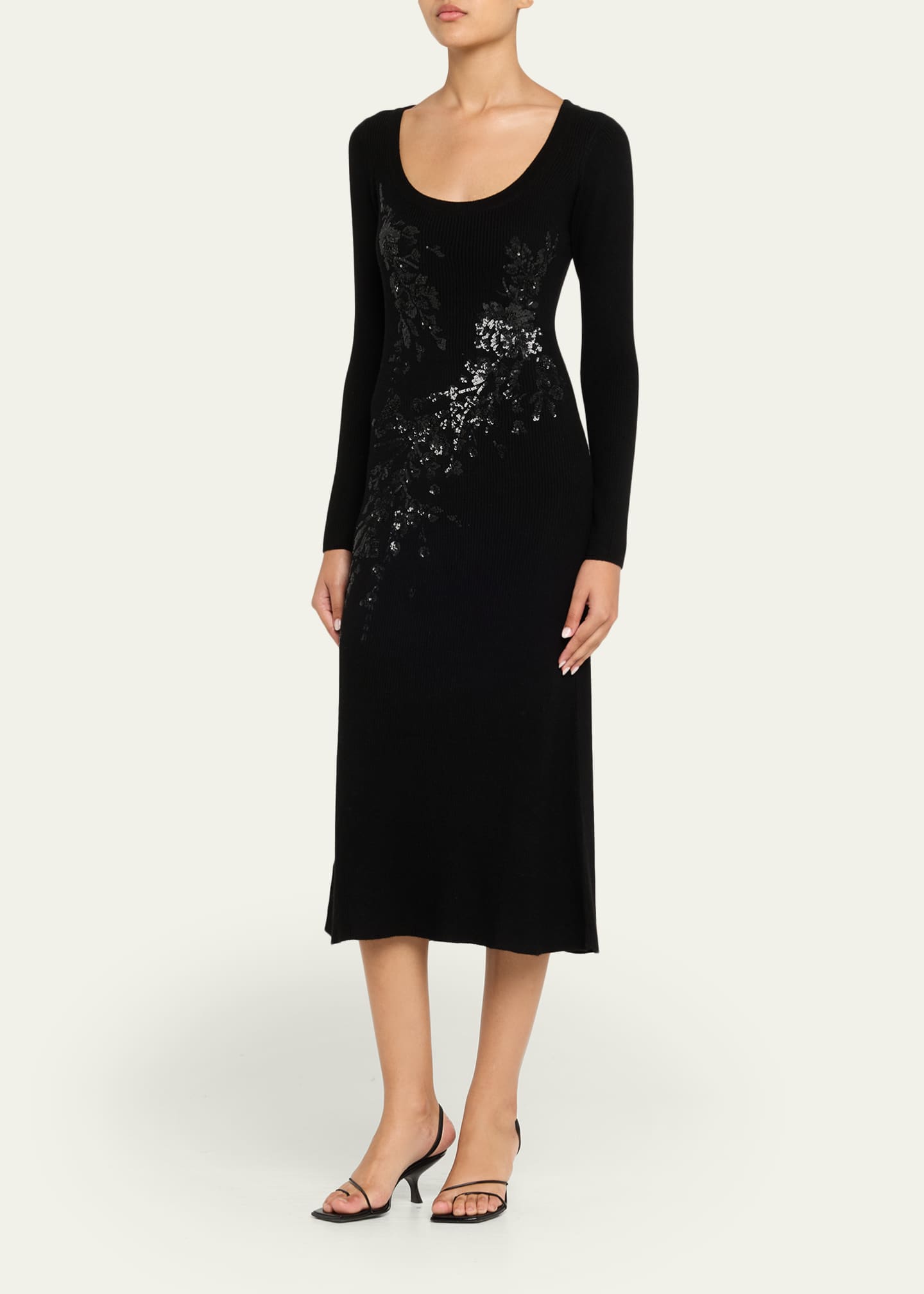 metallic knit long sleeve dress Carmel Metallic Knit Maxi Dress – Retrofete main image 0