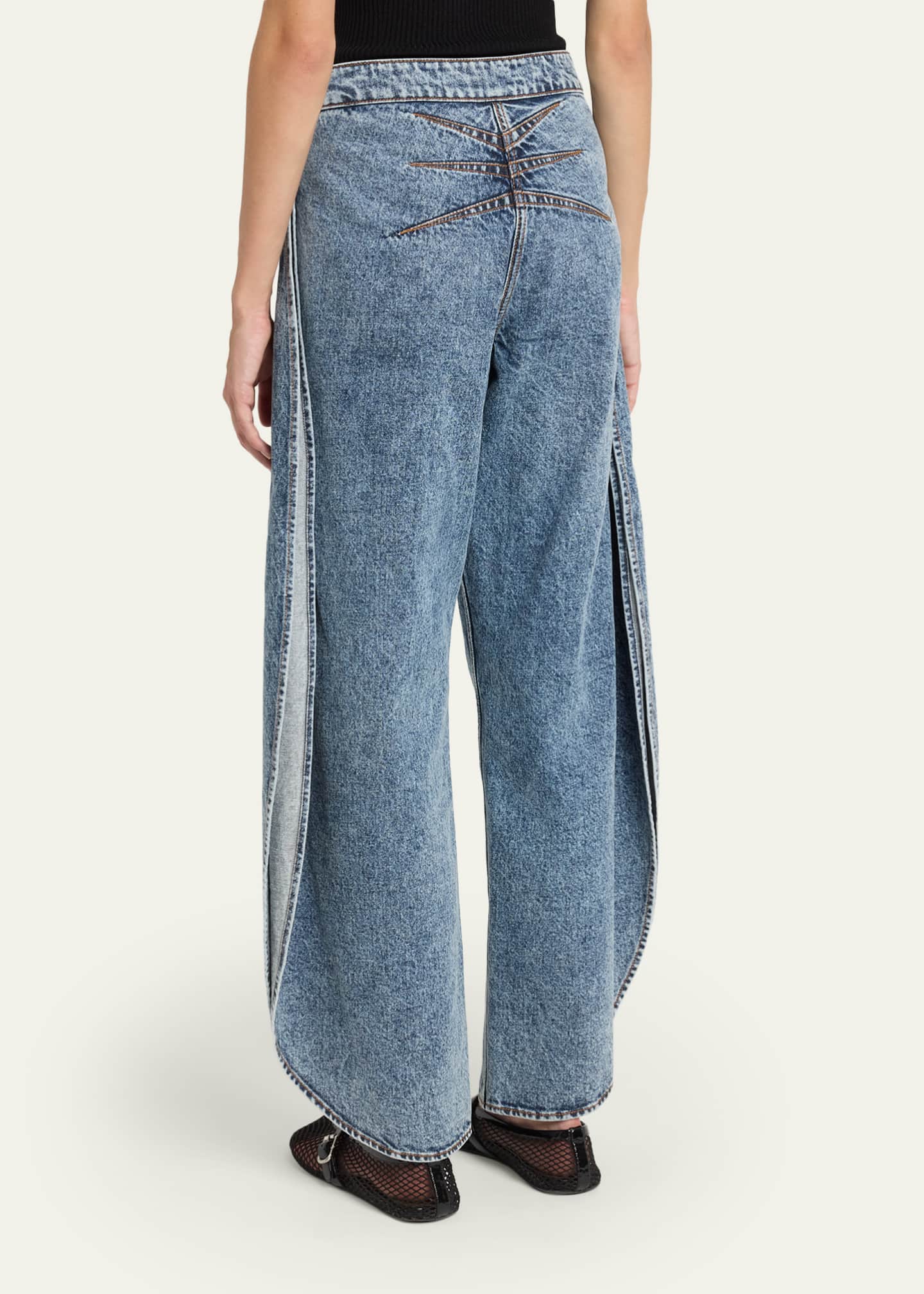 ALAIA アライア　レギンス　スパッツ　ペールラベンダー ALAIA Denim Petal Pants - Bergdorf Goodman