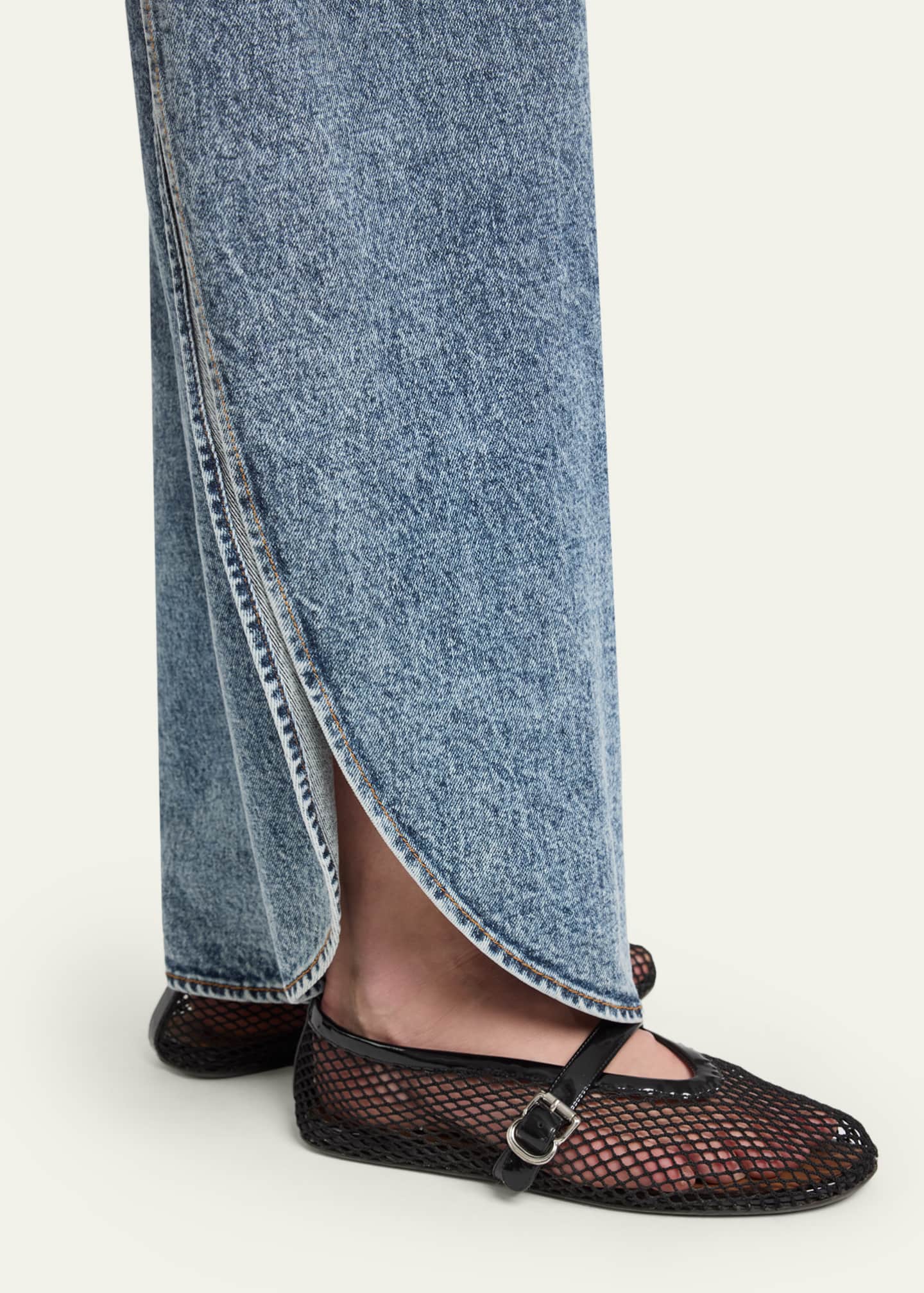 ALAIA アライア　レギンス　スパッツ　ペールラベンダー ALAIA Denim Petal Pants - Bergdorf Goodman