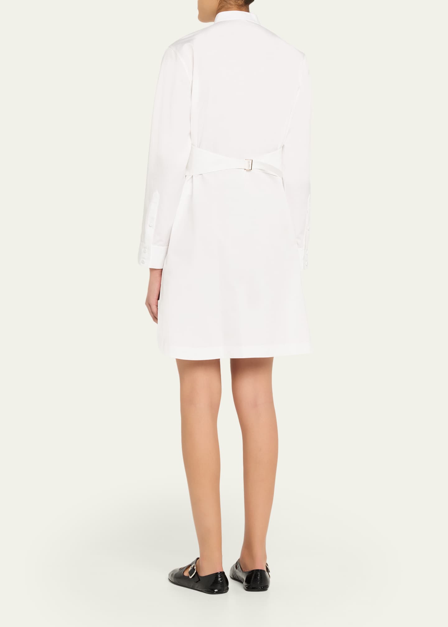 alaia white shirt dress ALAÏA Women's Poplin Wrap Mini-Shirtdress - Blanc
