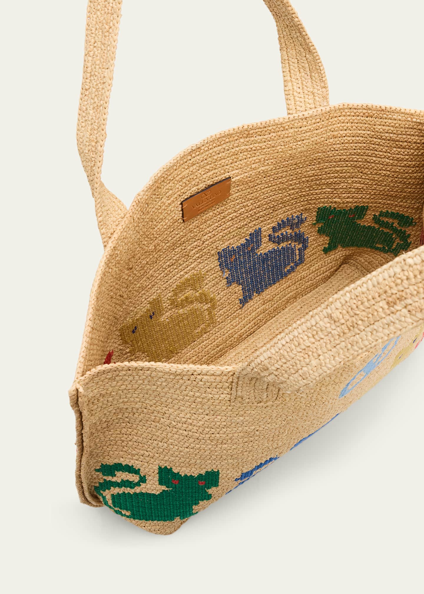 Valentino Garavani Raffiachat Large Embroidered Tote Bag