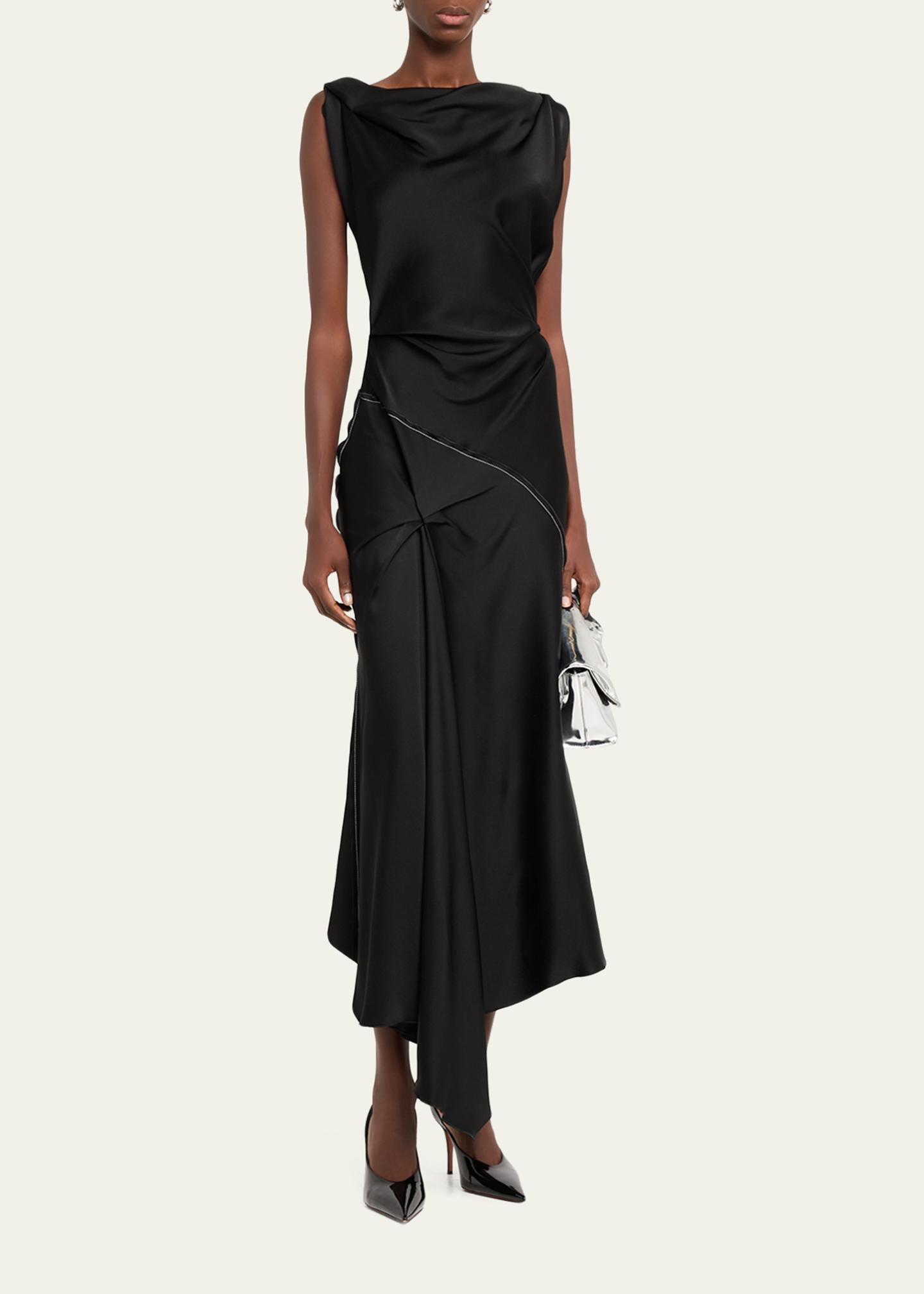 Victoria Beckham Posy Midi Dress In Black