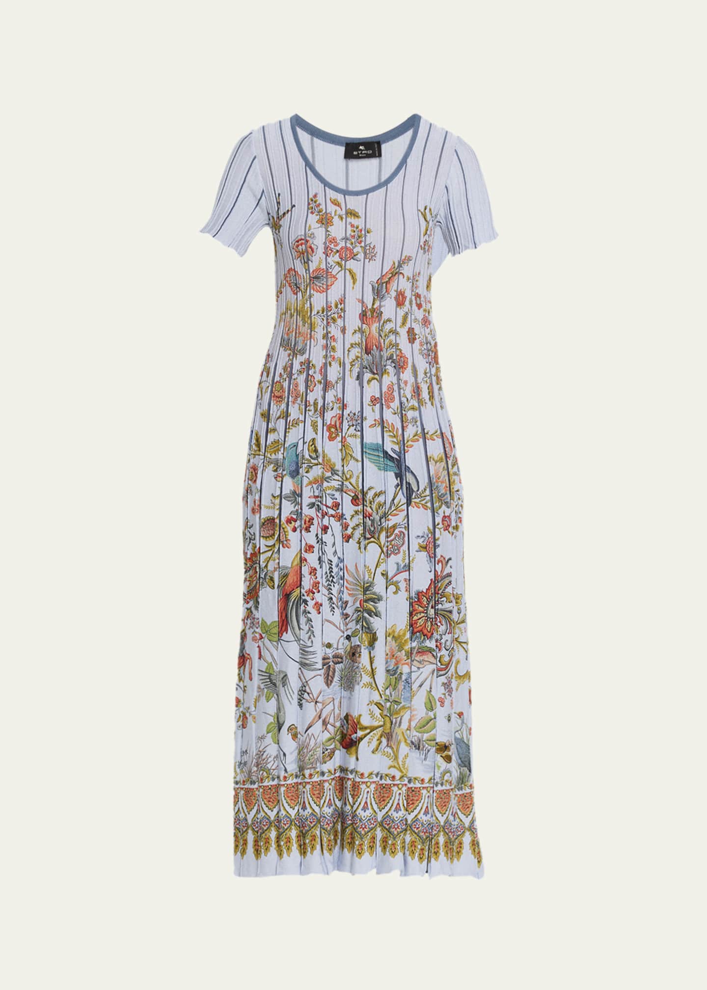 knee length dresses for ladies Etro Chio Ruffled Floral-Print Silk-Chiffon Dress  Runway Catalog