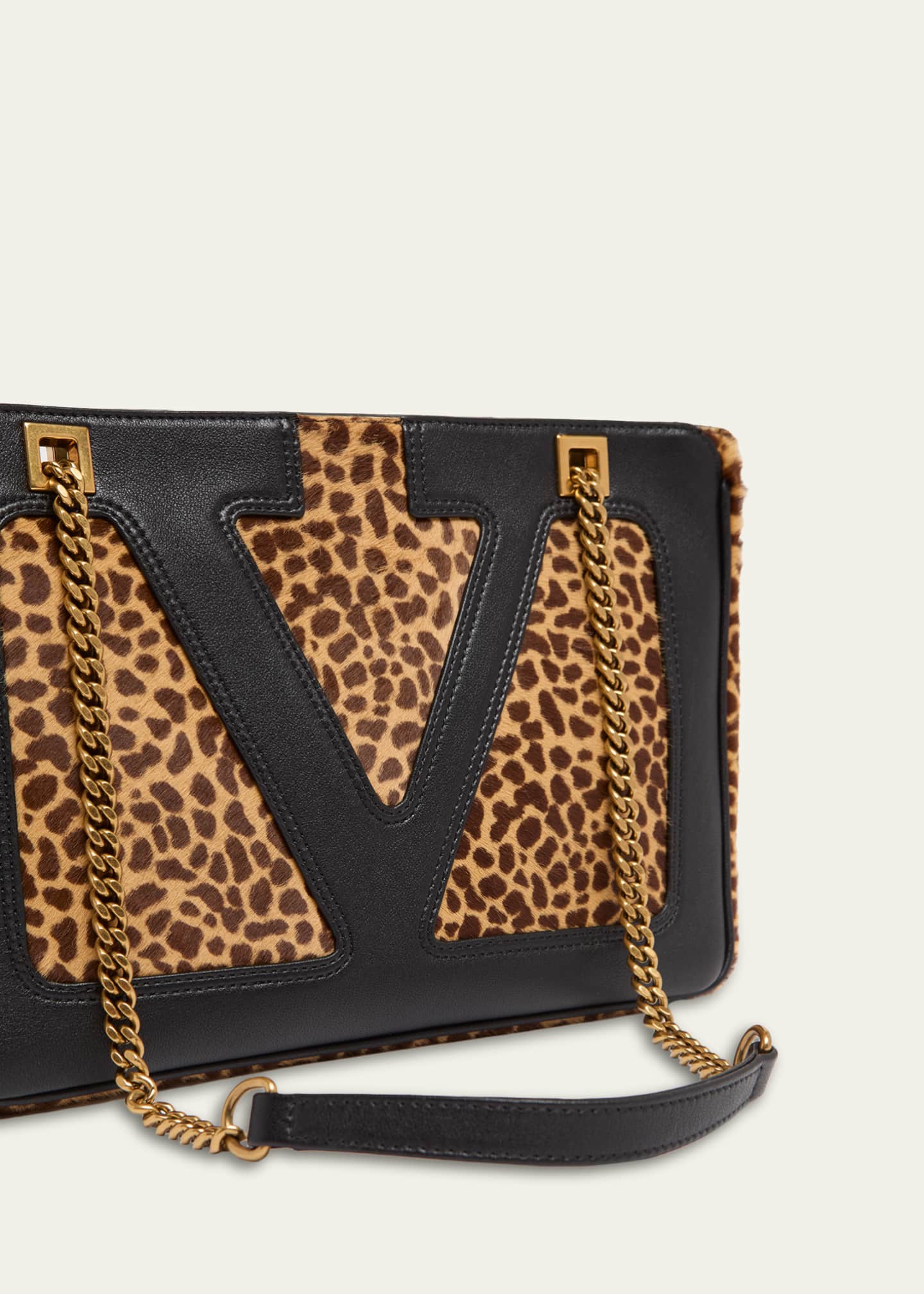Valentino Garavani Small Animal-Print Calf Hair VLogo Tote Bag