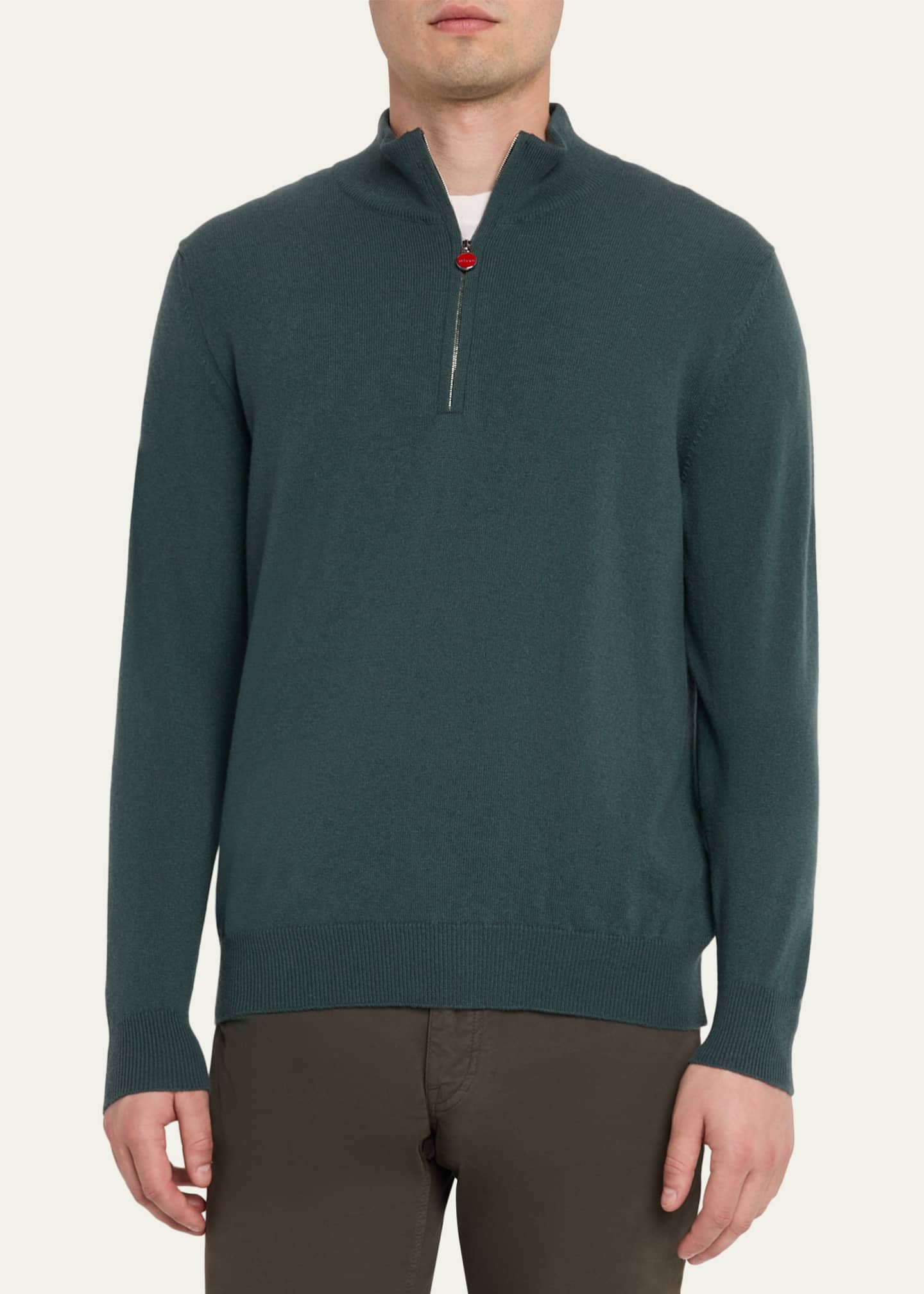 Kiton キートン カシミヤ ミドルゲージ ニット ブルゾン 48 Kiton Men's 12gg Cashmere Mock Neck Quarter-Zip Sweater - Bergdorf