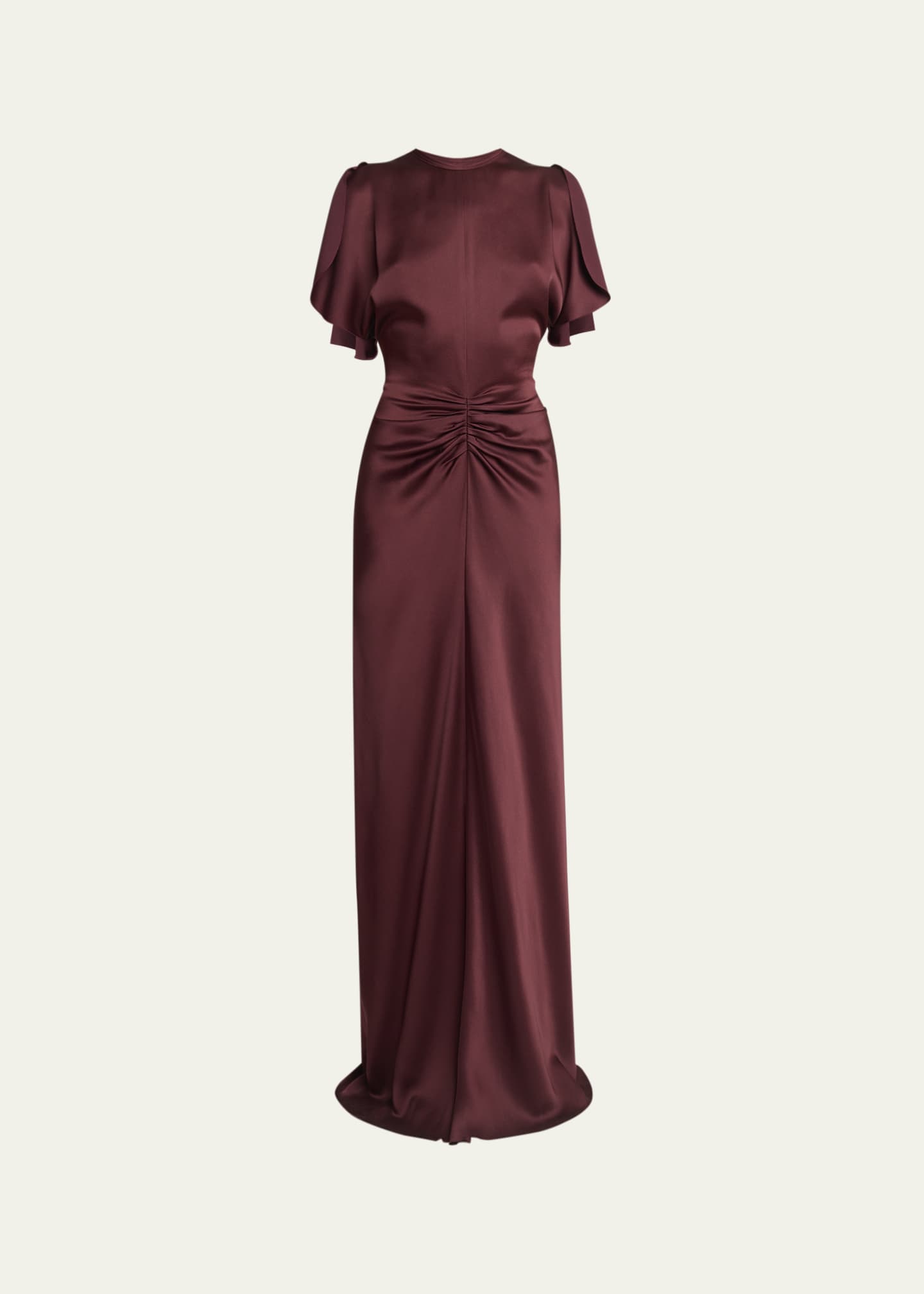 Victoria Beckham Gathered Waist Satin Maxi Dress - Bergdorf Goodman