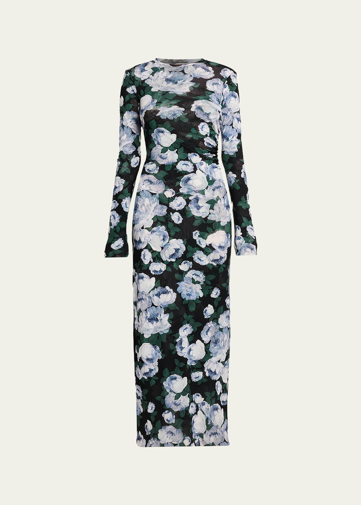 stella mccartney mesh dress Flying Bird Haze Mesh Maxi Dress