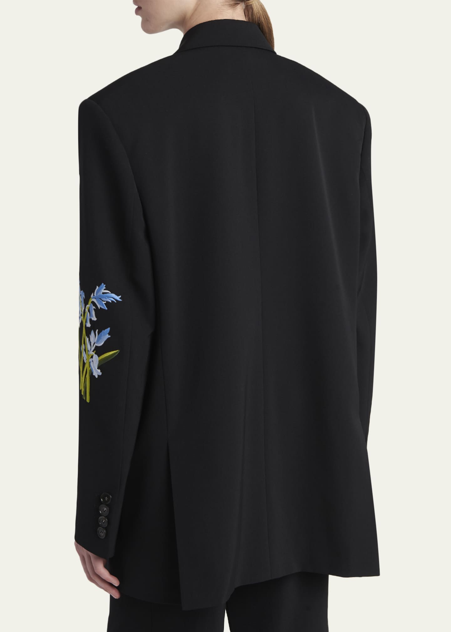 Stella McCartney Floral Embroidered Double-Breasted Boyfriend