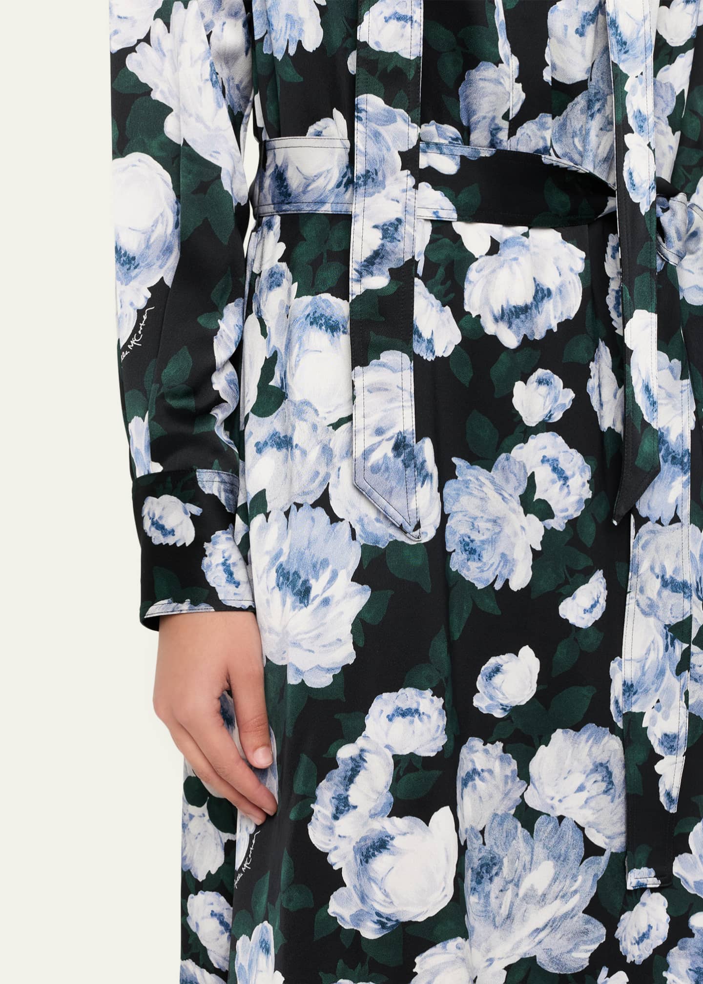 Stella McCartney  シャツドレス XS Stella McCartney Floral-Print Handkerchief Midi Shirtdress